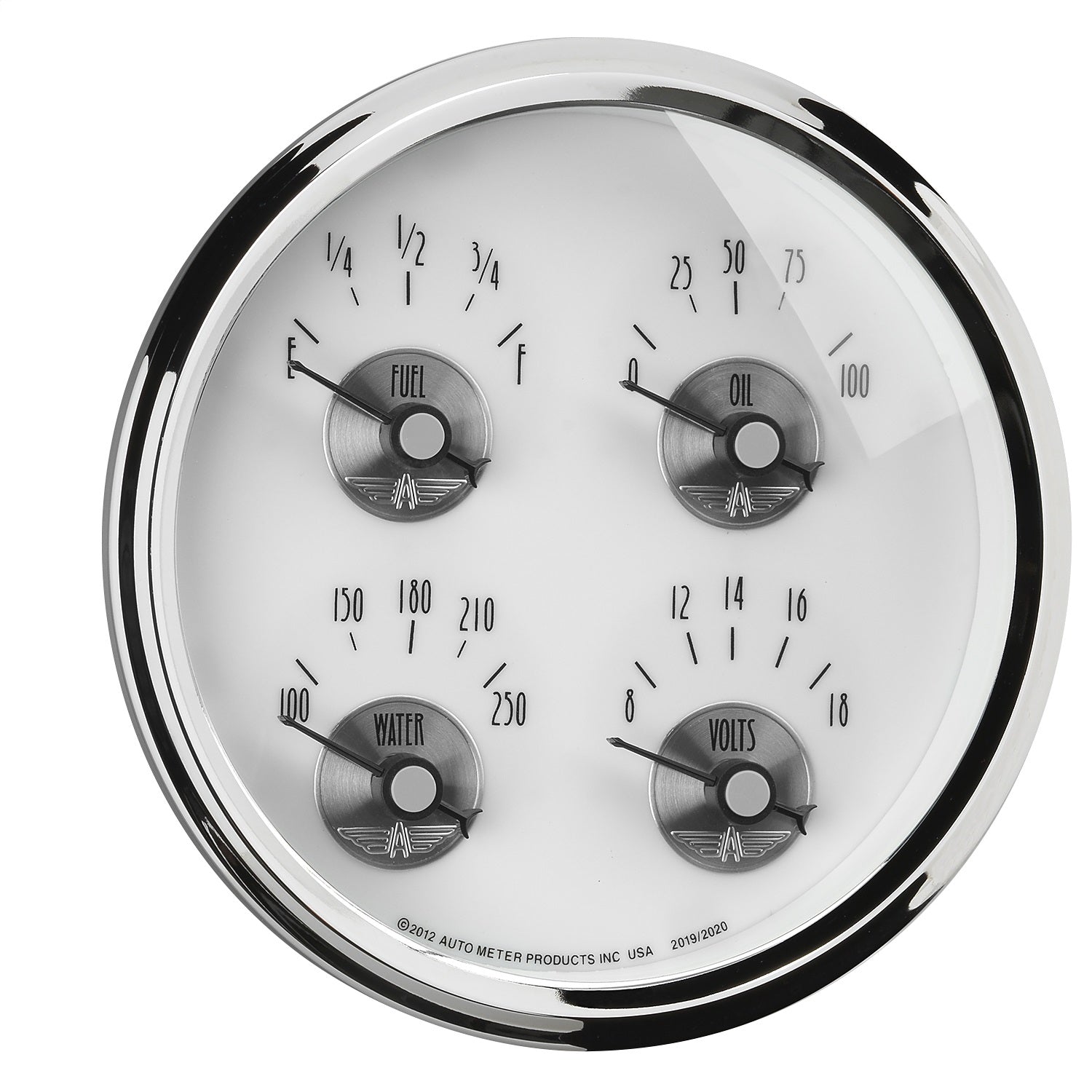 5" QUAD GAUGE, 100 PSI/100-250 °F/8-18V/0-90 ?, PRESTIGE PEARL