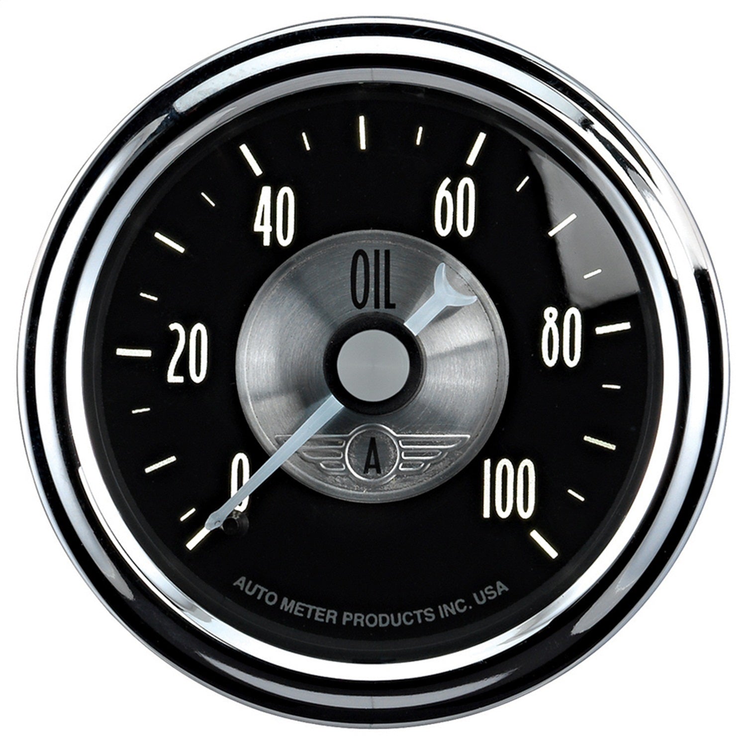 2-1/16" OIL PRESSURE, 0-100 PSI, PRESTIGE BLACK DIAMOND