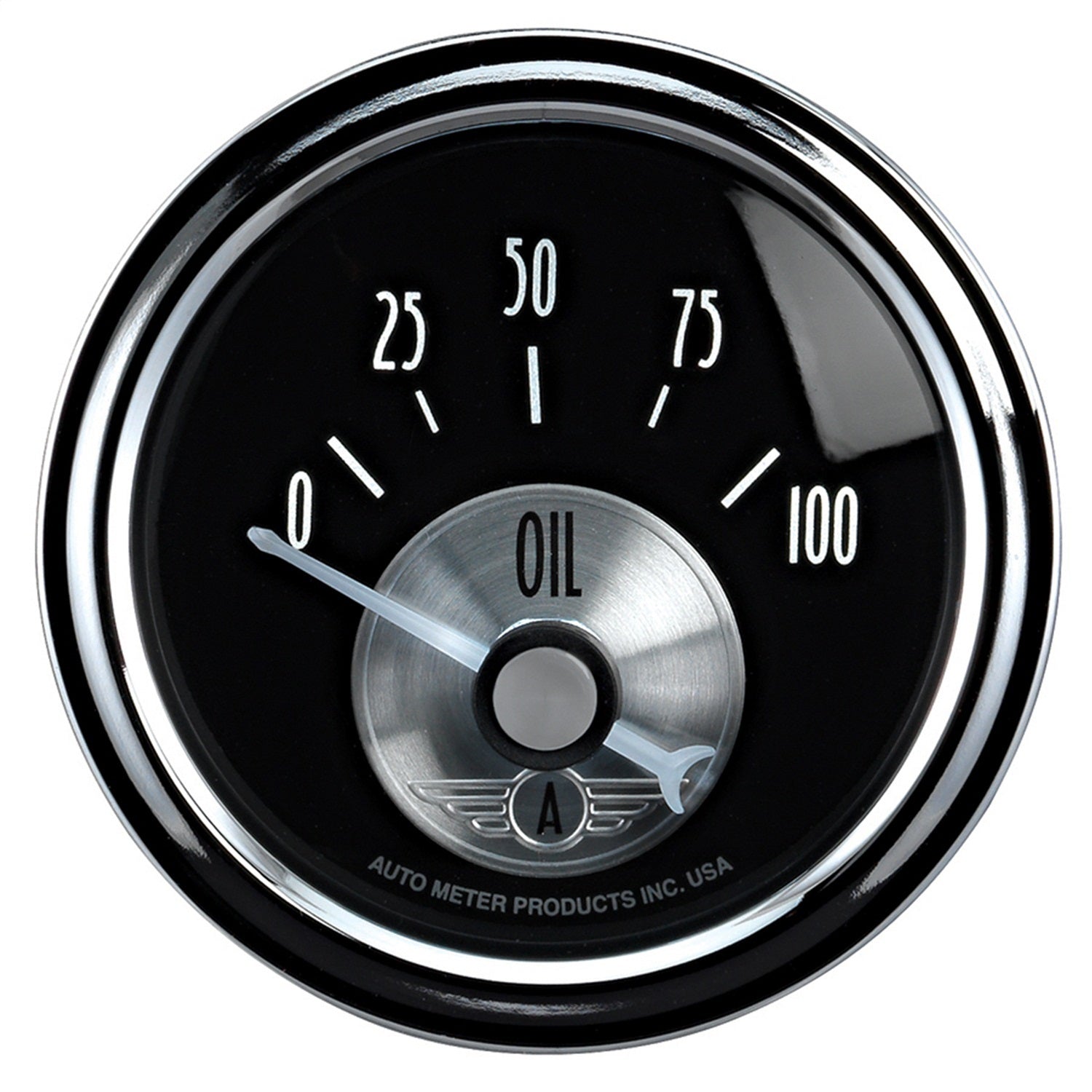 2-1/16" OIL PRESSURE, 0-100 PSI, PRESTIGE BLACK DIAMOND