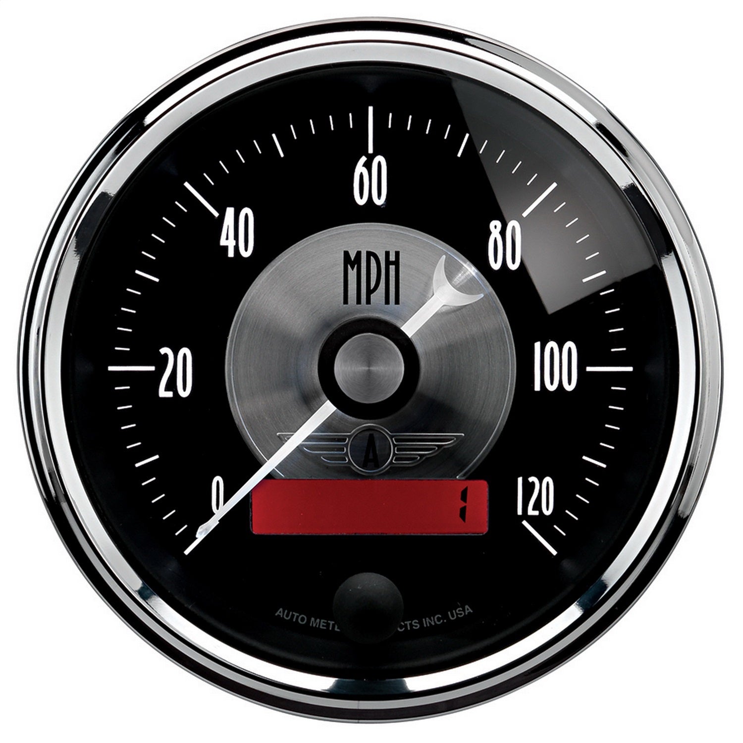 3-3/8" SPEEDOMETER, 0-120 MPH, PRESTIGE BLACK DIAMOND