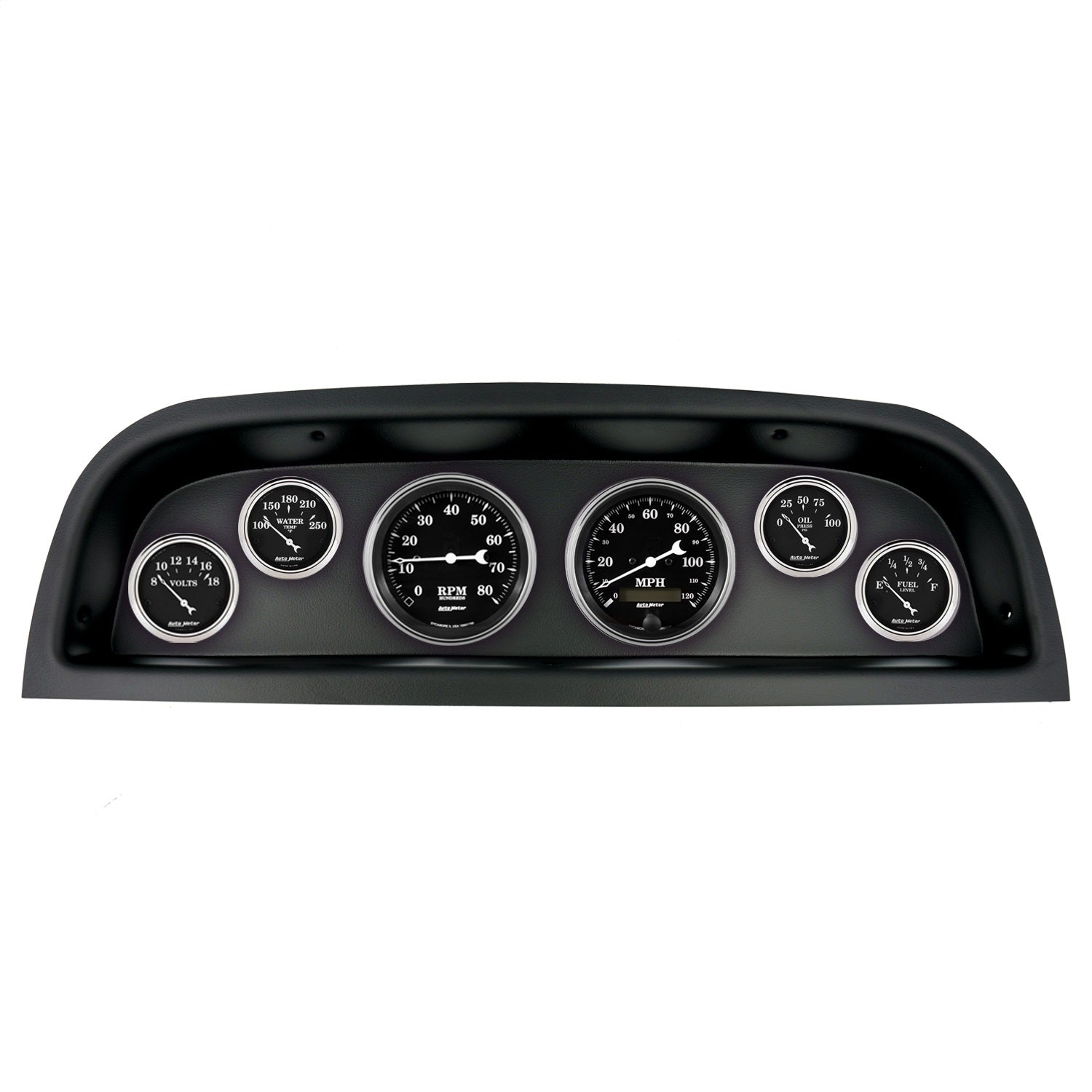 6 GAUGE DIRECT-FIT DASH KIT, CHEVROLET TRUCK 60-63, OLD TYME BLACK
