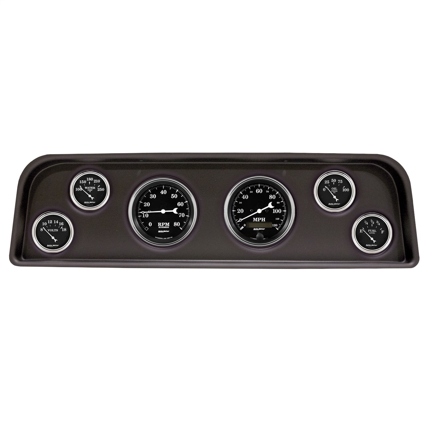 6 GAUGE DIRECT-FIT DASH KIT, GMC TRUCK 60-66, OLD TYME BLACK