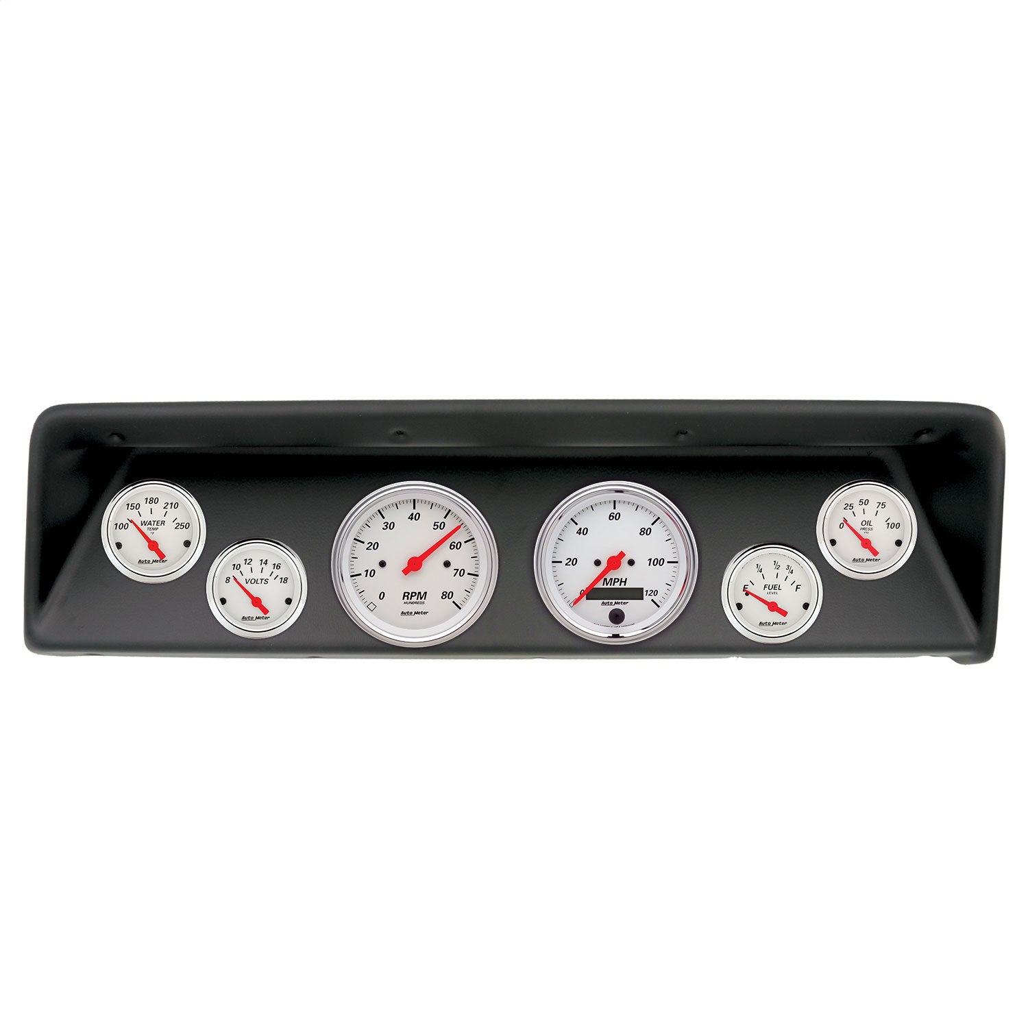 6 GAUGE DIRECT-FIT DASH KIT, CHEVROLET NOVA 66-67, ARCTIC WHITE