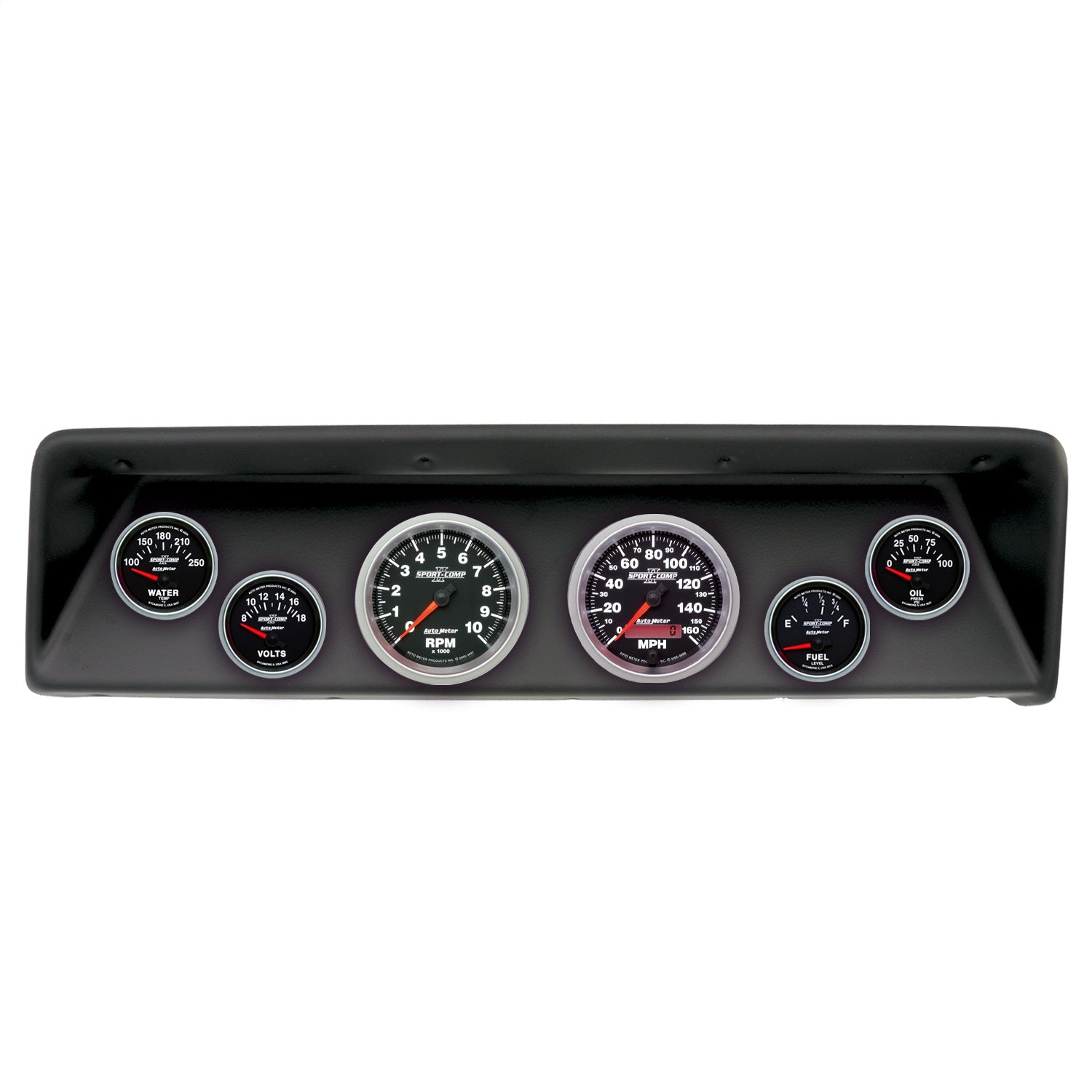 6 GAUGE DIRECT-FIT DASH KIT, CHEVROLET NOVA 66-67, SPORT-COMP II