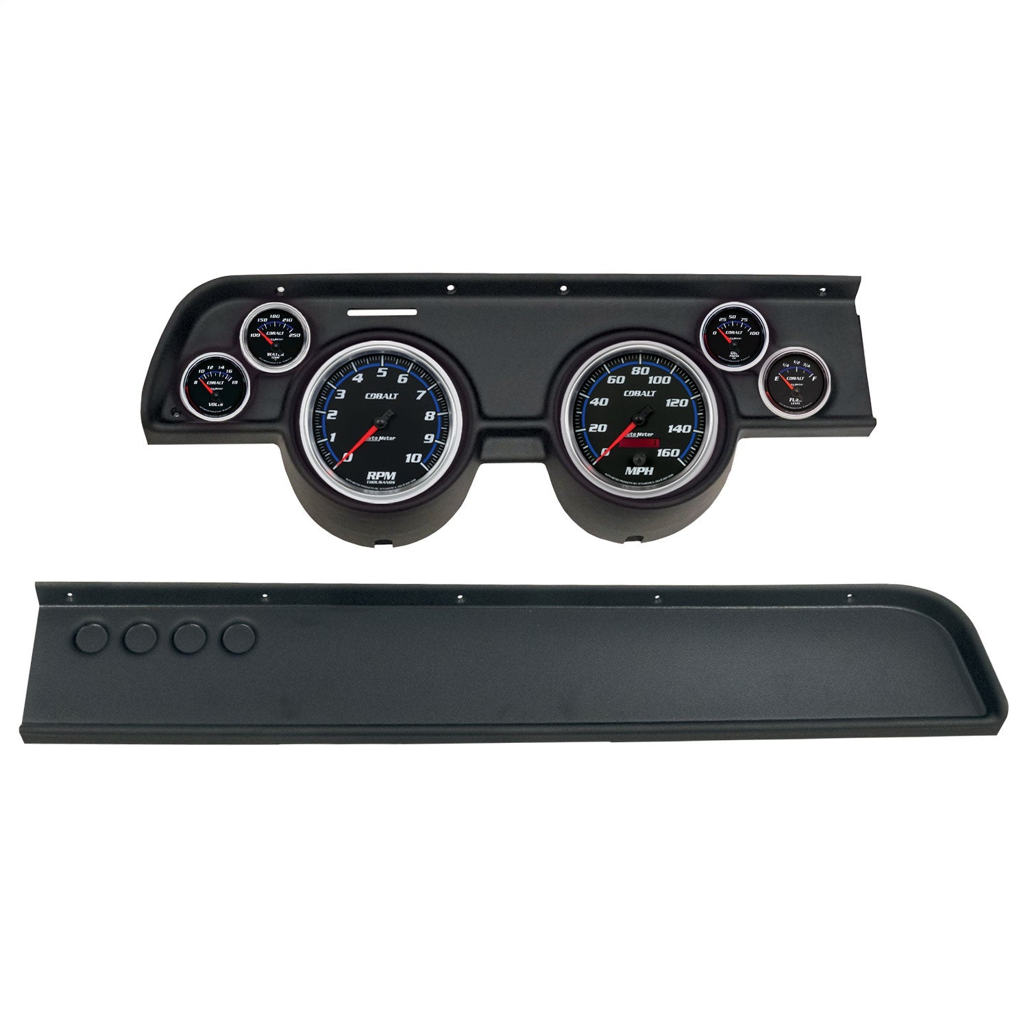 GAUGE KIT, 6 PC, (5" X2, 2 1/16" X4), MERC COUGAR NO AC 67-68, COBALT