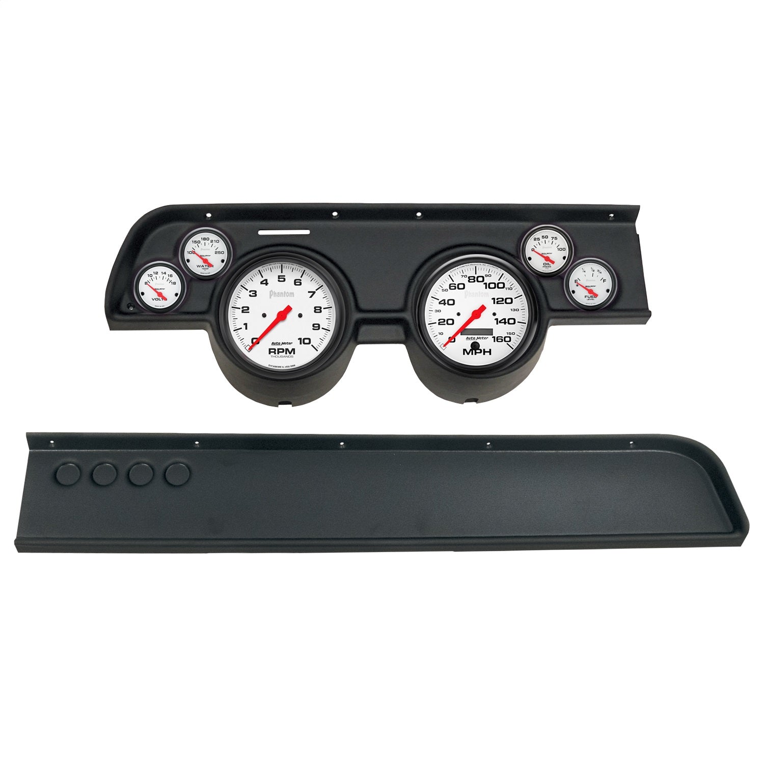 GAUGE KIT, 6 PC, (5" X2, 2 1/16" X4), MERC COUGAR NO AC 67-68, PHANTOM