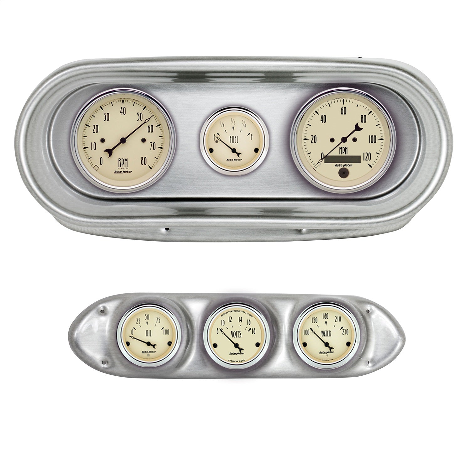 6 GAUGE DIRECT-FIT DASH KIT, NOVA 62-65, ANTIQUE BEIGE