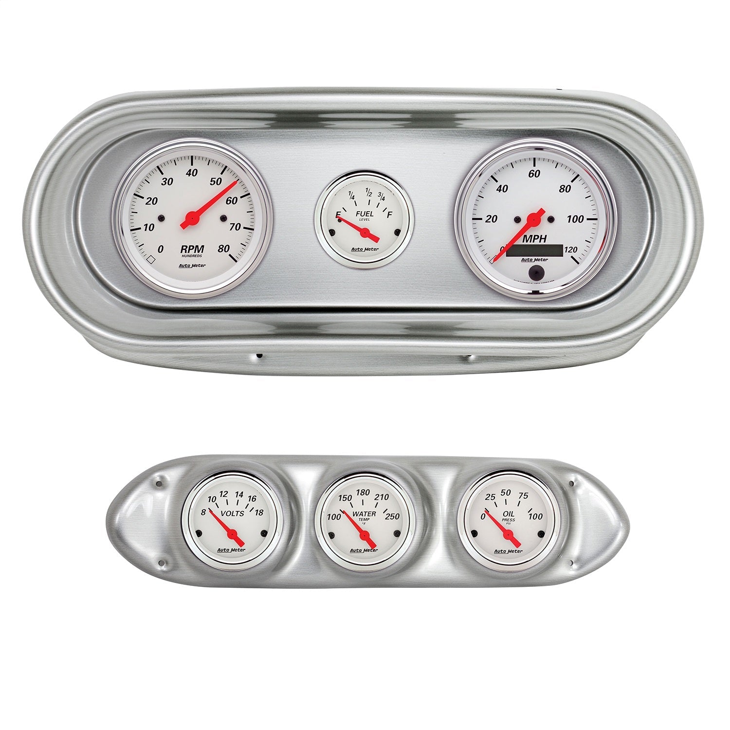 6 GAUGE DIRECT-FIT DASH KIT, NOVA 62-65, ARCTIC WHITE