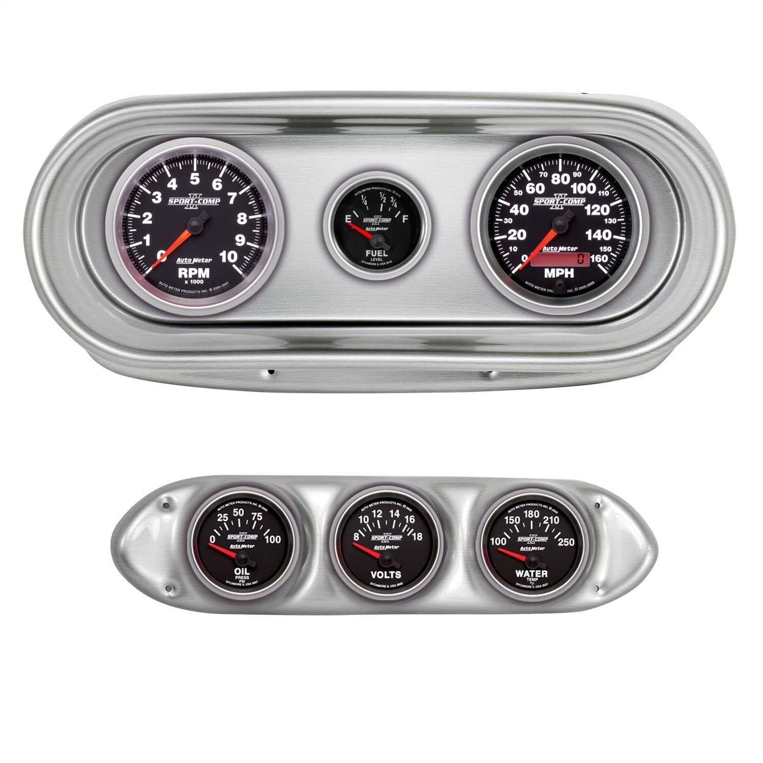 6 GAUGE DIRECT-FIT DASH KIT, NOVA 62-65, SPORT-COMP II