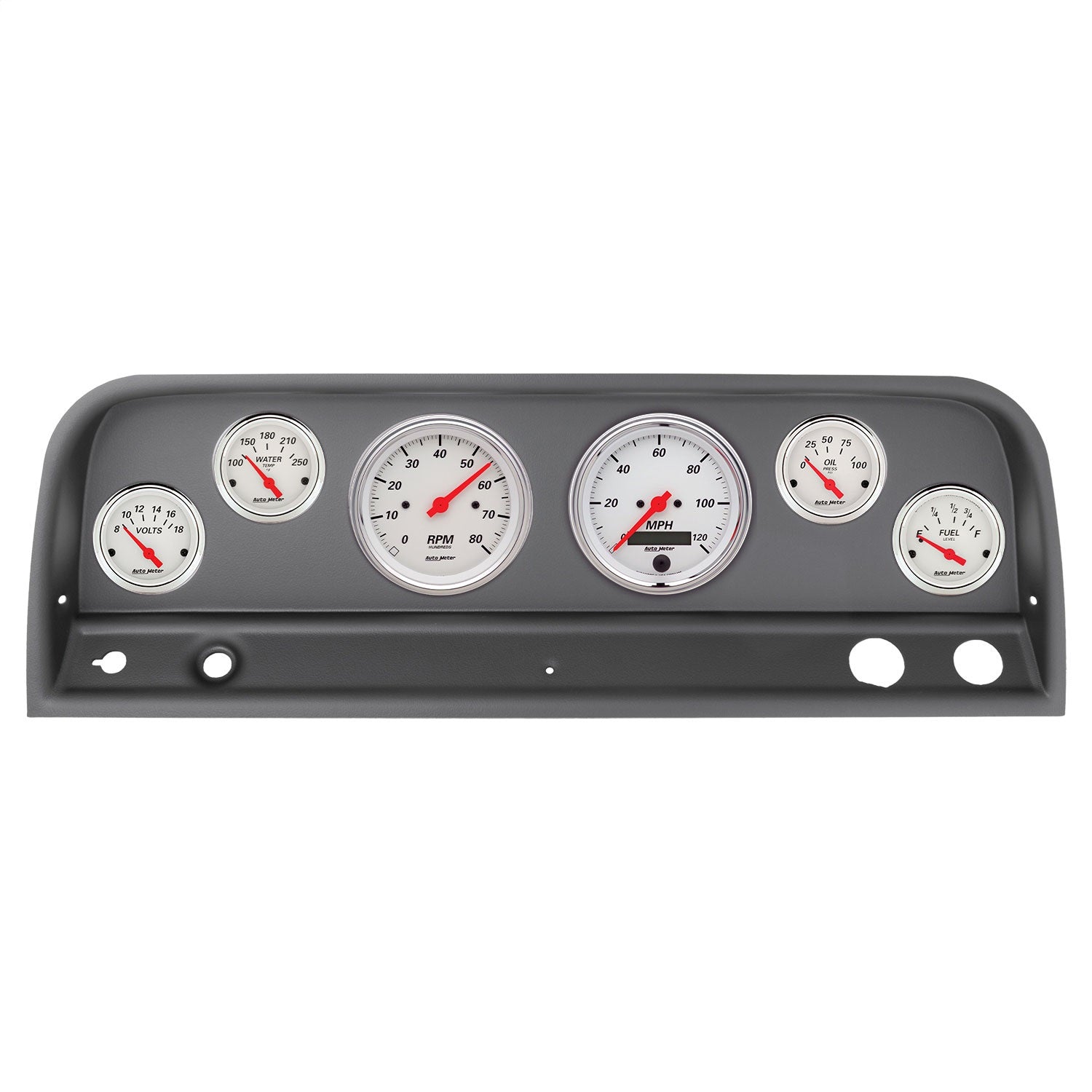 6 GAUGE DIRECT-FIT DASH KIT, CHEVY TRUCK 64-66, ARCTIC WHITE