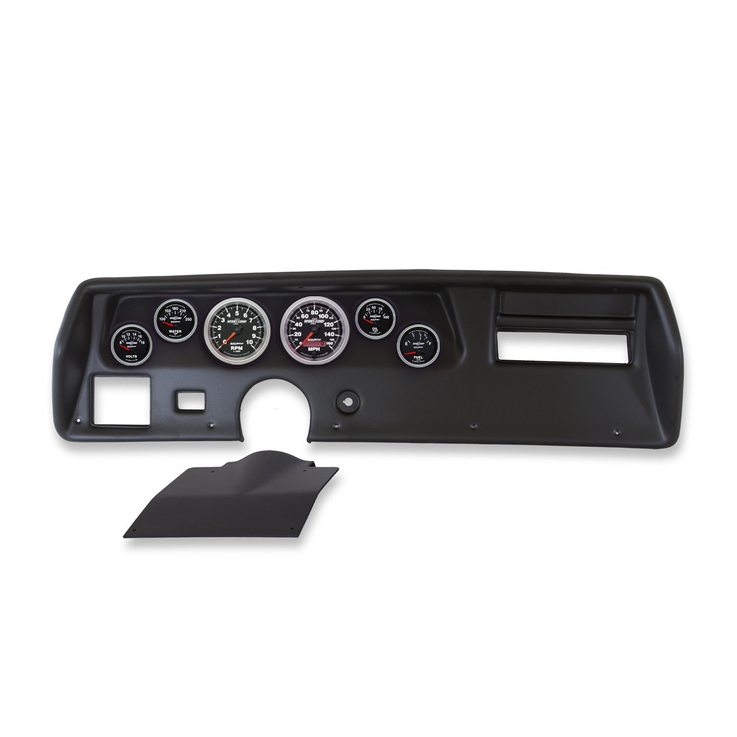 6 GAUGE DIRECT-FIT DASH KIT, CHEVELLE / EL CAMINO / MALIBU 70-72, SPORT-COMP II