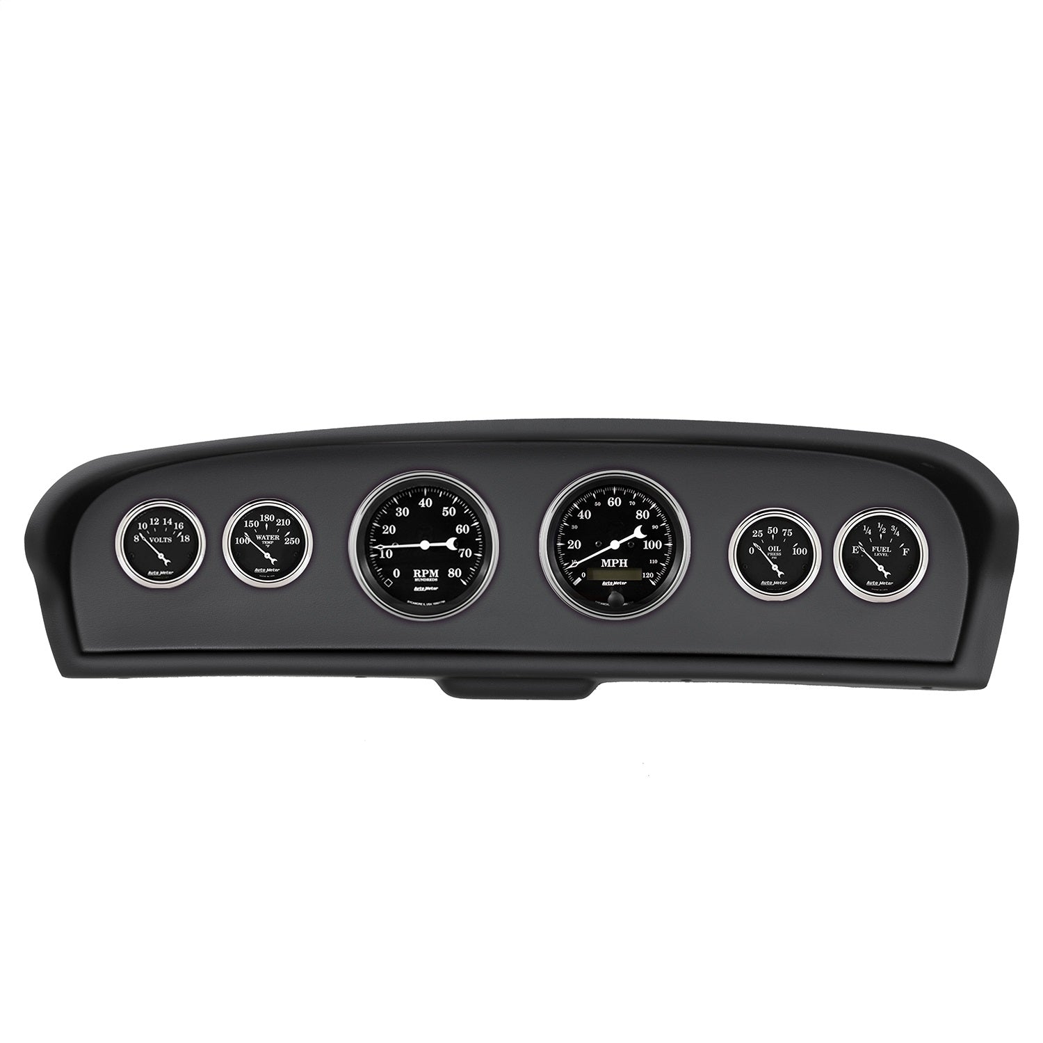6 GAUGE DIRECT-FIT DASH KIT, FORD TRUCK 61-66, OLD TYME BLACK