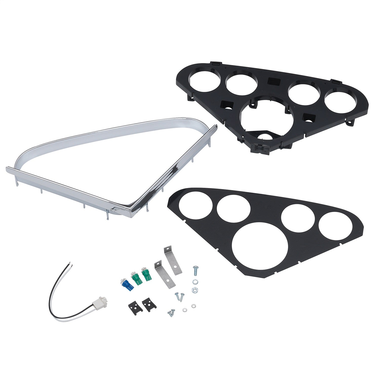 DIRECT FIT DASH PANEL, (3-3/8", 2-1/16" X4), CHEVY TRUCK 55-59