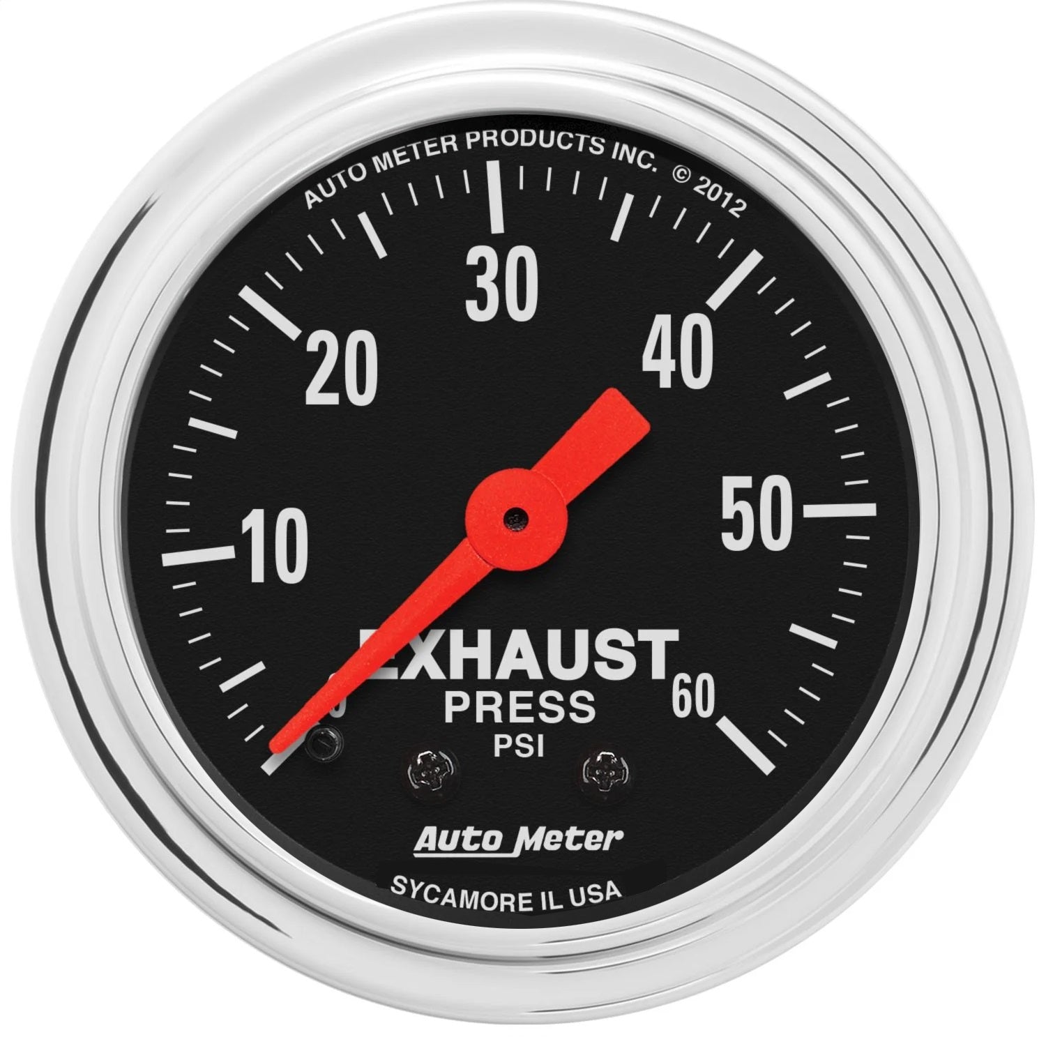 2-1/16" EXHAUST PRESSURE, 0-60 PSI, TRADITIONAL CHROME