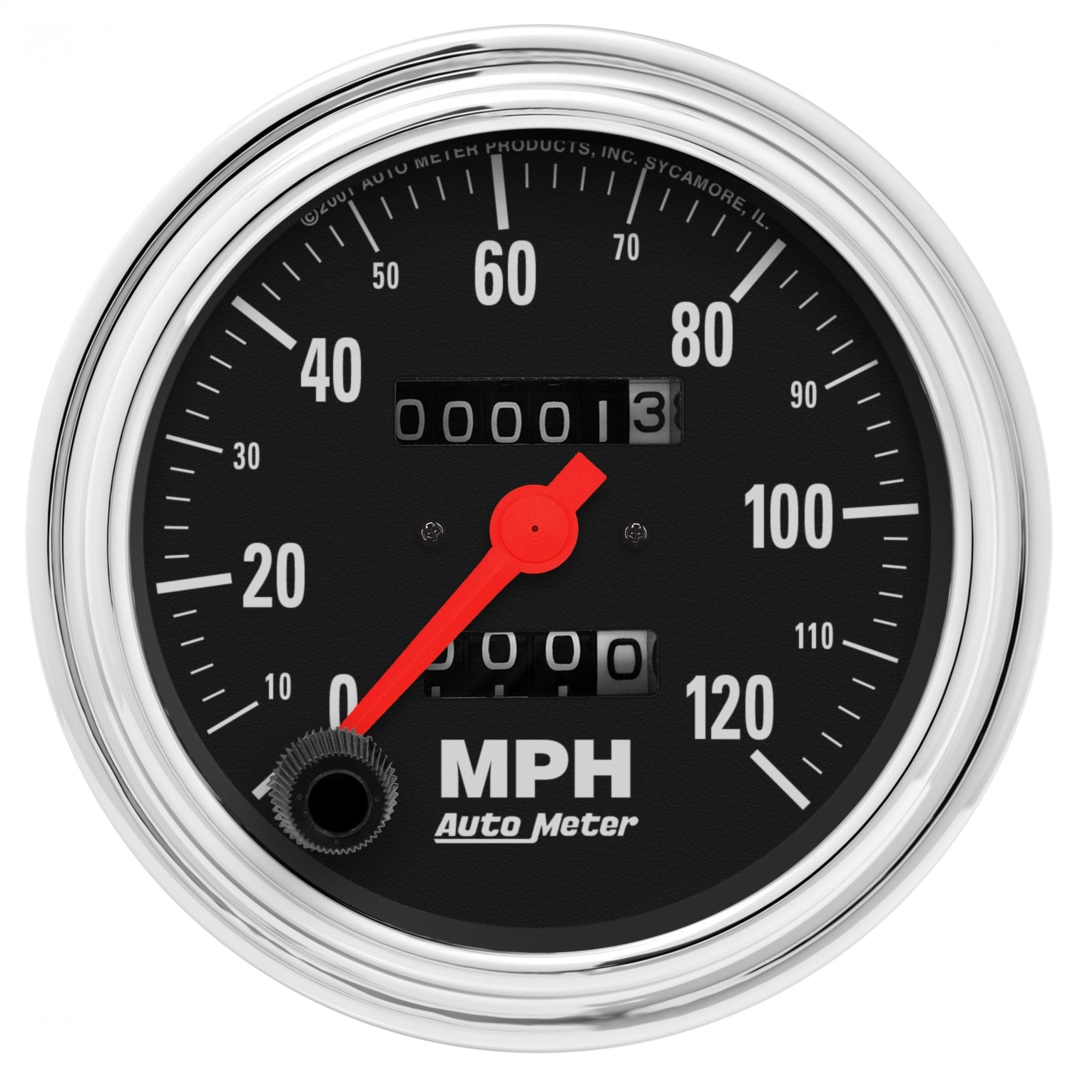 3-3/8" SPEEDOMETER, 0-120 MPH, TRADITIONAL CHROME