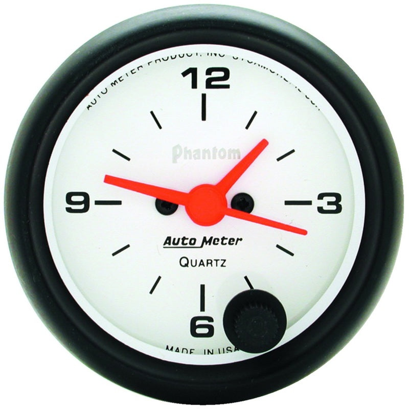 2-1/16" CLOCK, 12 HOUR, PHANTOM