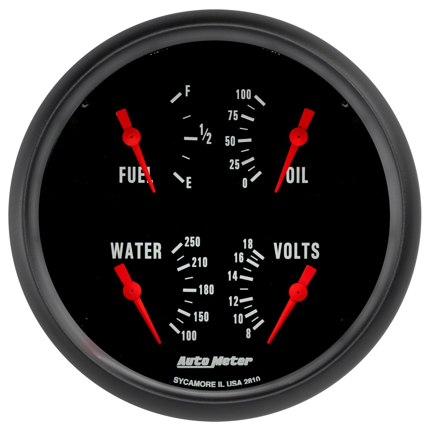 5" QUAD GAUGE, 100 PSI/100-250 °F/8-18V/240-33 ?, Z-SERIES