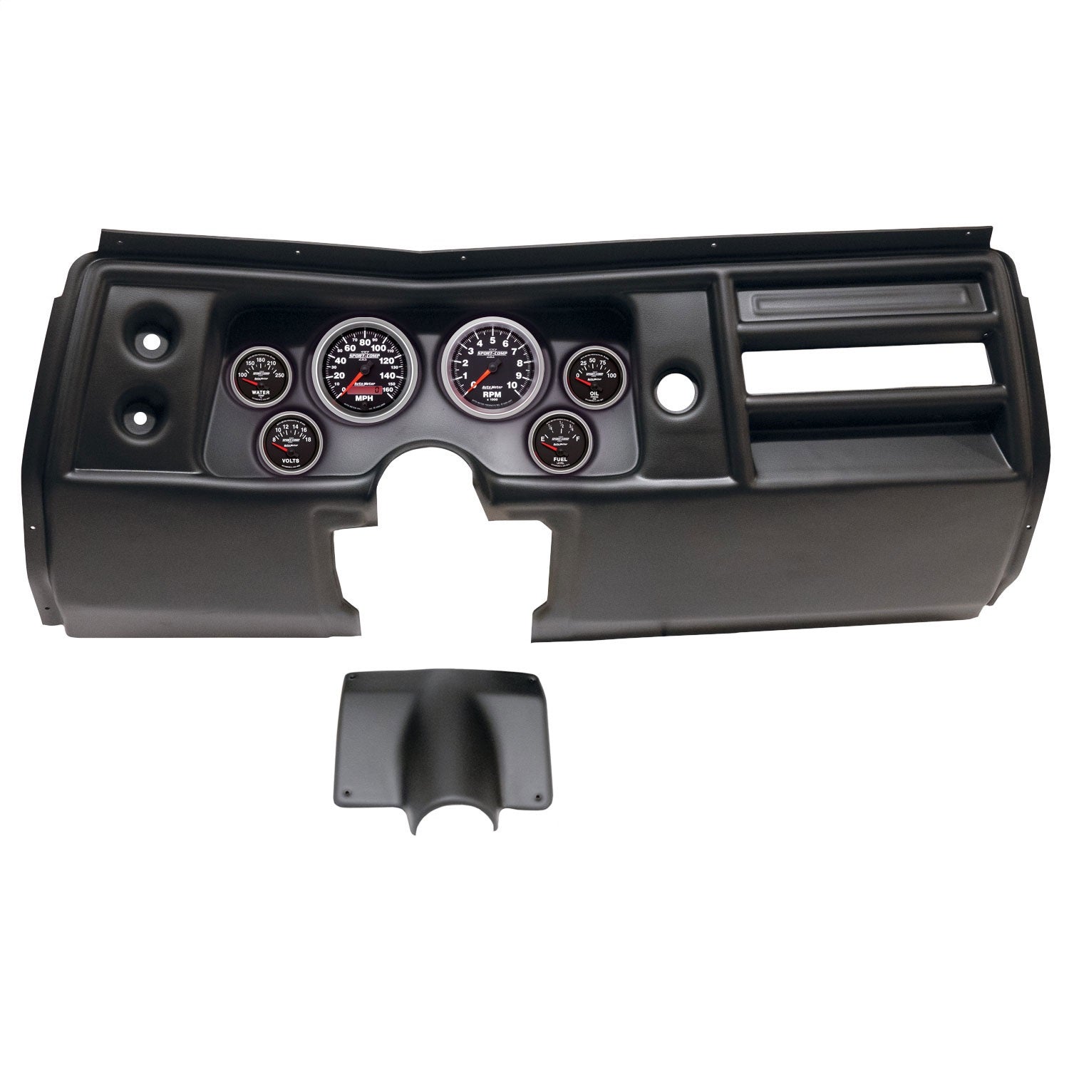 6 GAUGE DIRECT-FIT DASH KIT, CHEVY CHEVELLE NO VENT 68, SPORT-COMP II