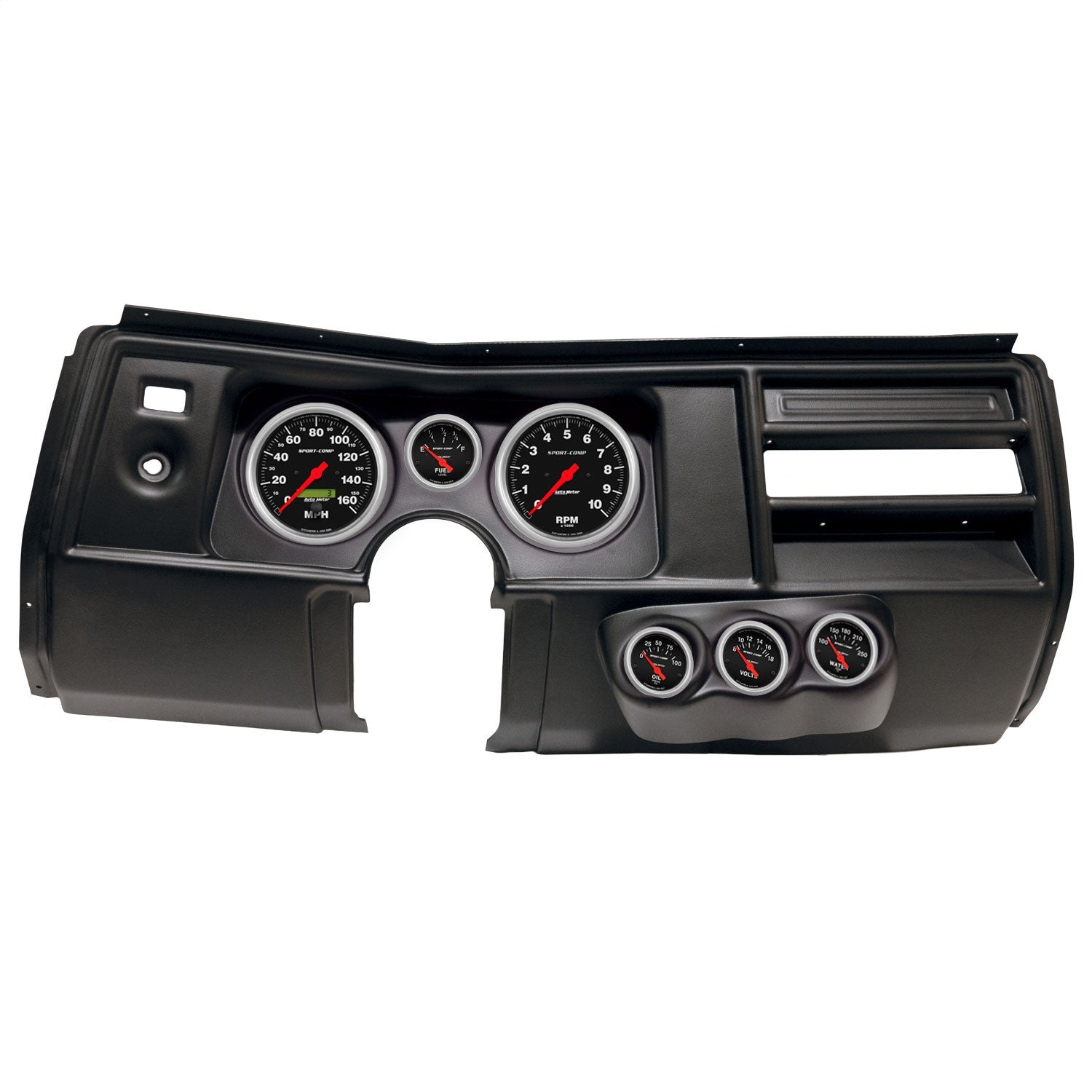 6 GAUGE DIRECT-FIT DASH KIT, CHEVY CHEVELLE NO VENT 69, SPORT-COMP