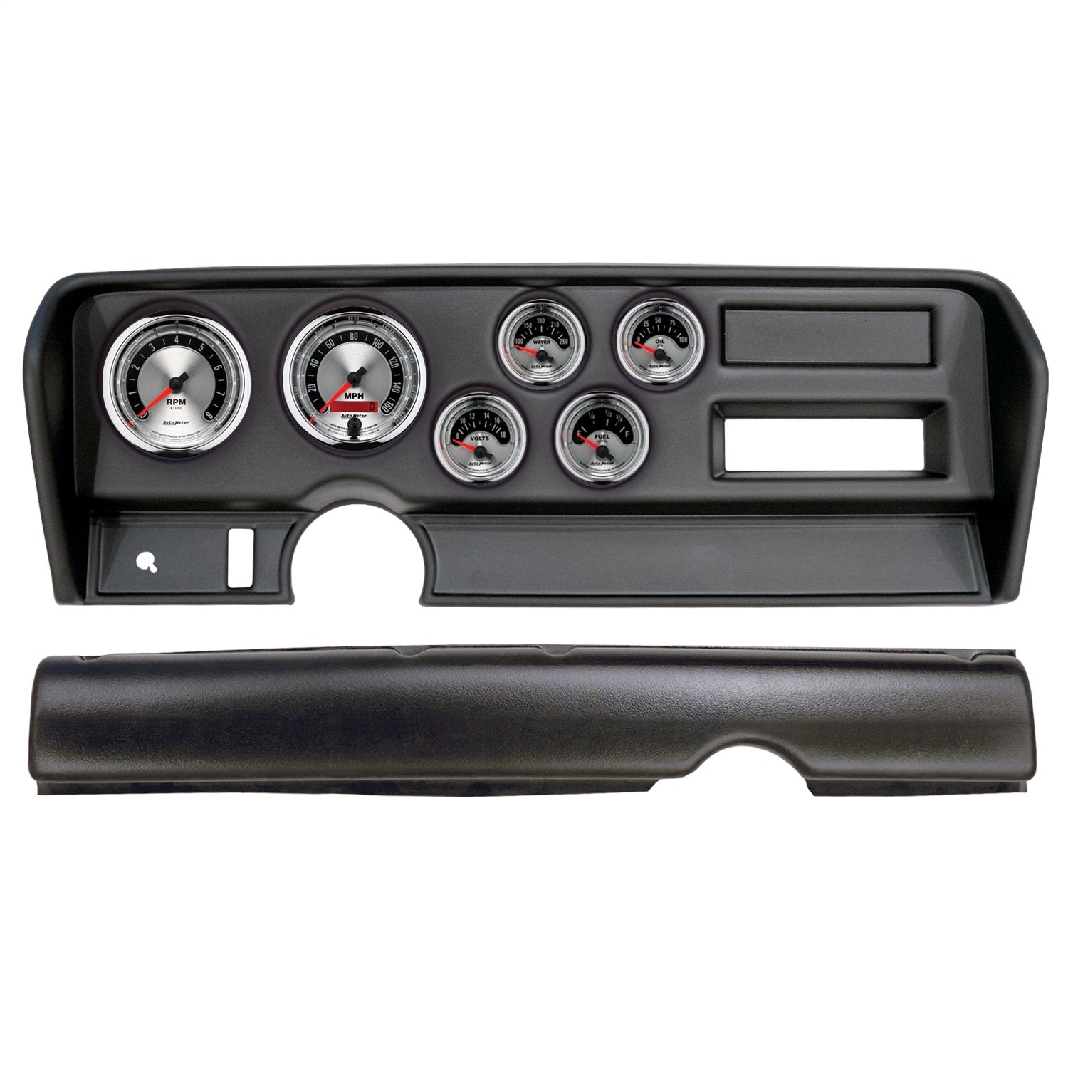 6 GAUGE DIRECT-FIT DASH KIT, PONTIAC GTO NO AC 70-72, AMERICAN MUSCLE