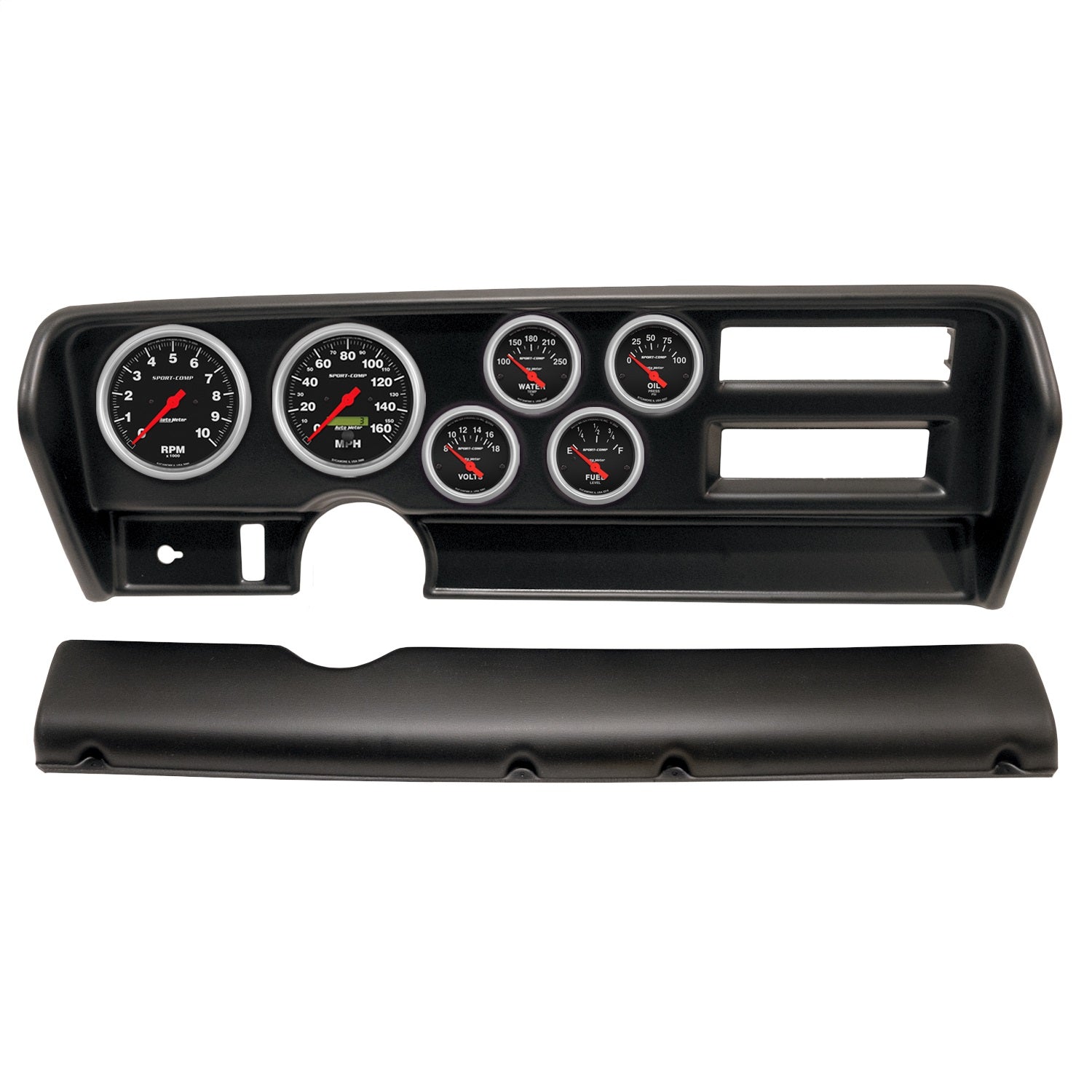 6 GAUGE DIRECT-FIT DASH KIT, PONTIAC GTO AC 70-72, SPORT-COMP