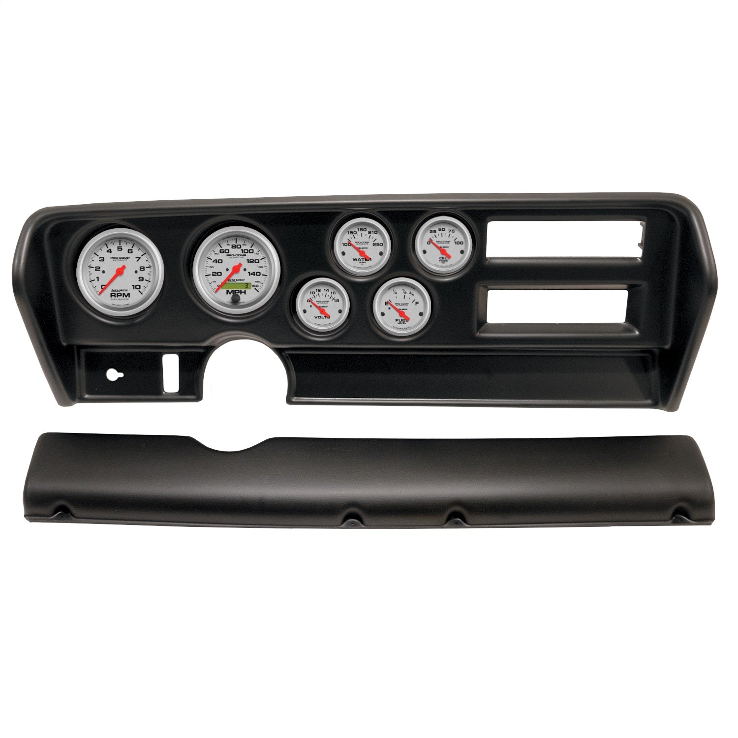 6 GAUGE DIRECT-FIT DASH KIT, PONTIAC GTO AC 70-72, ULTRA-LITE