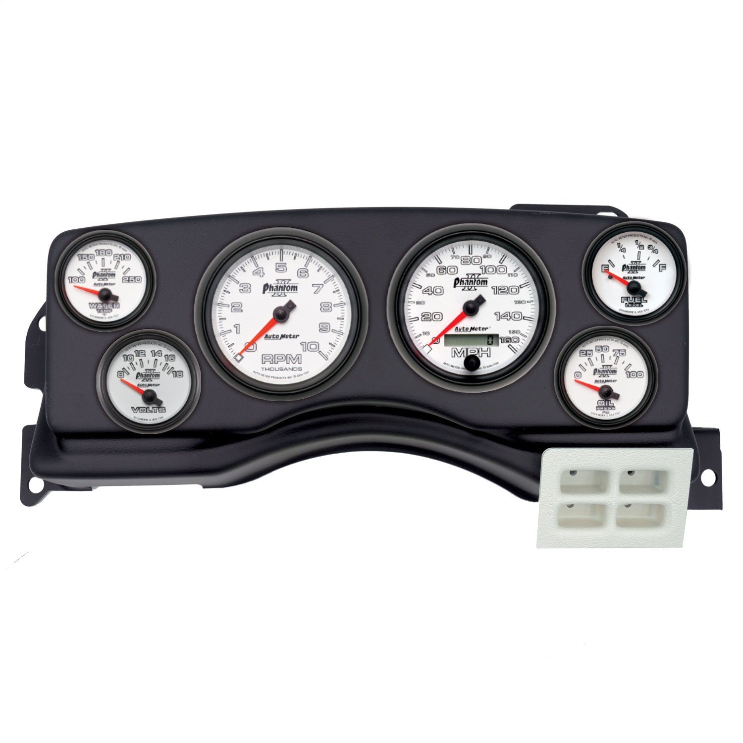 6 GAUGE DIRECT-FIT DASH KIT, FORD MUSTANG 87-89, PHANTOM II