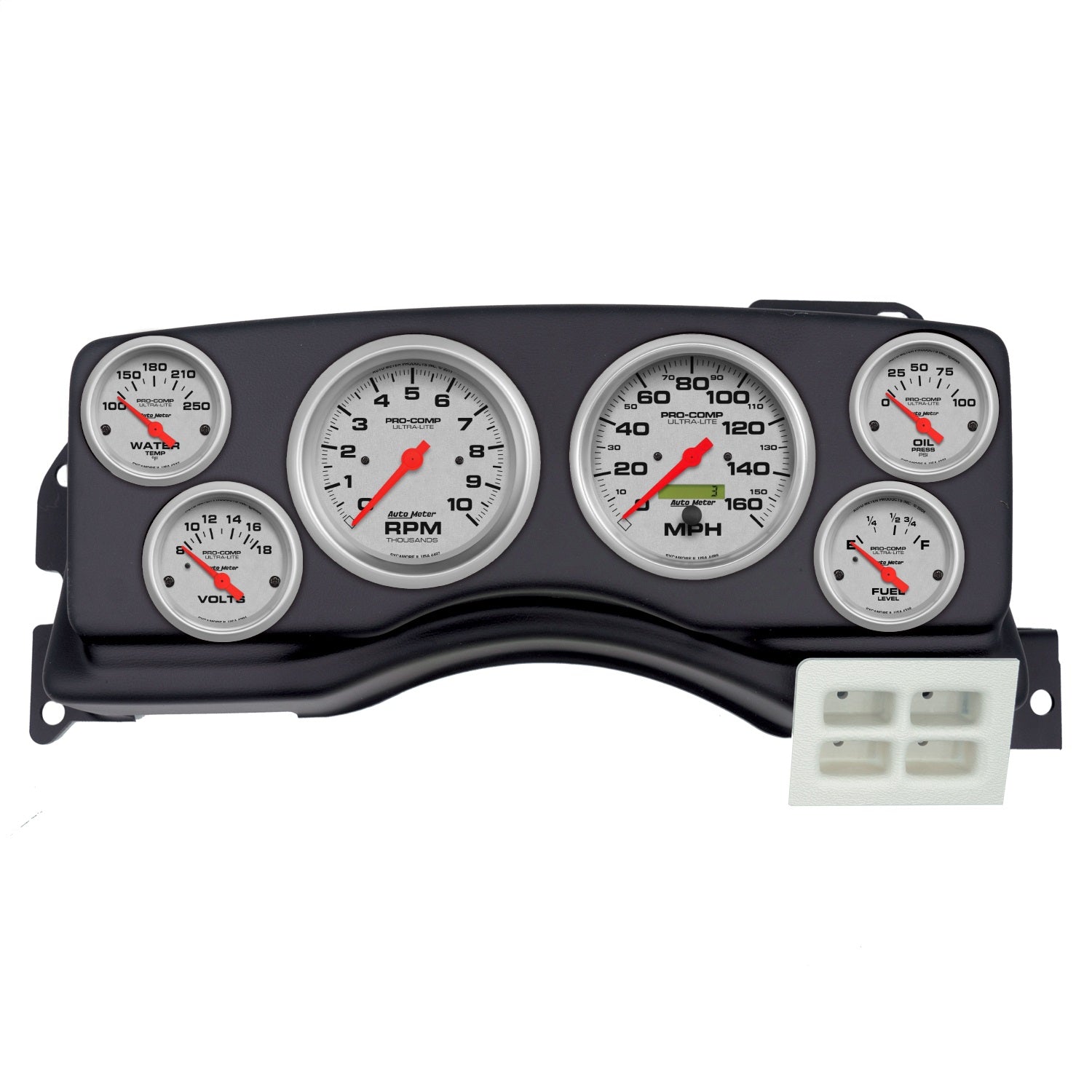 6 GAUGE DIRECT-FIT DASH KIT, FORD MUSTANG 87-89, ULTRA-LITE