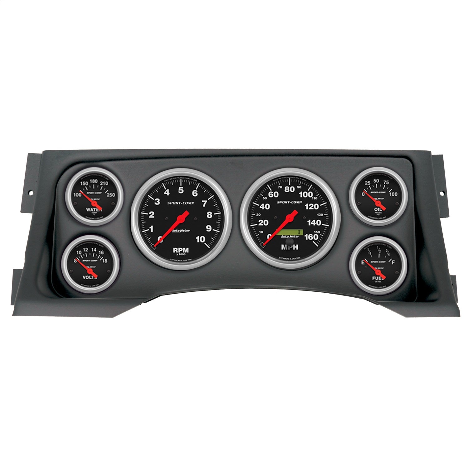 6 GAUGE DIRECT-FIT DASH KIT, CHEVY/GMC TRUCK 95-98, PORT-COMP