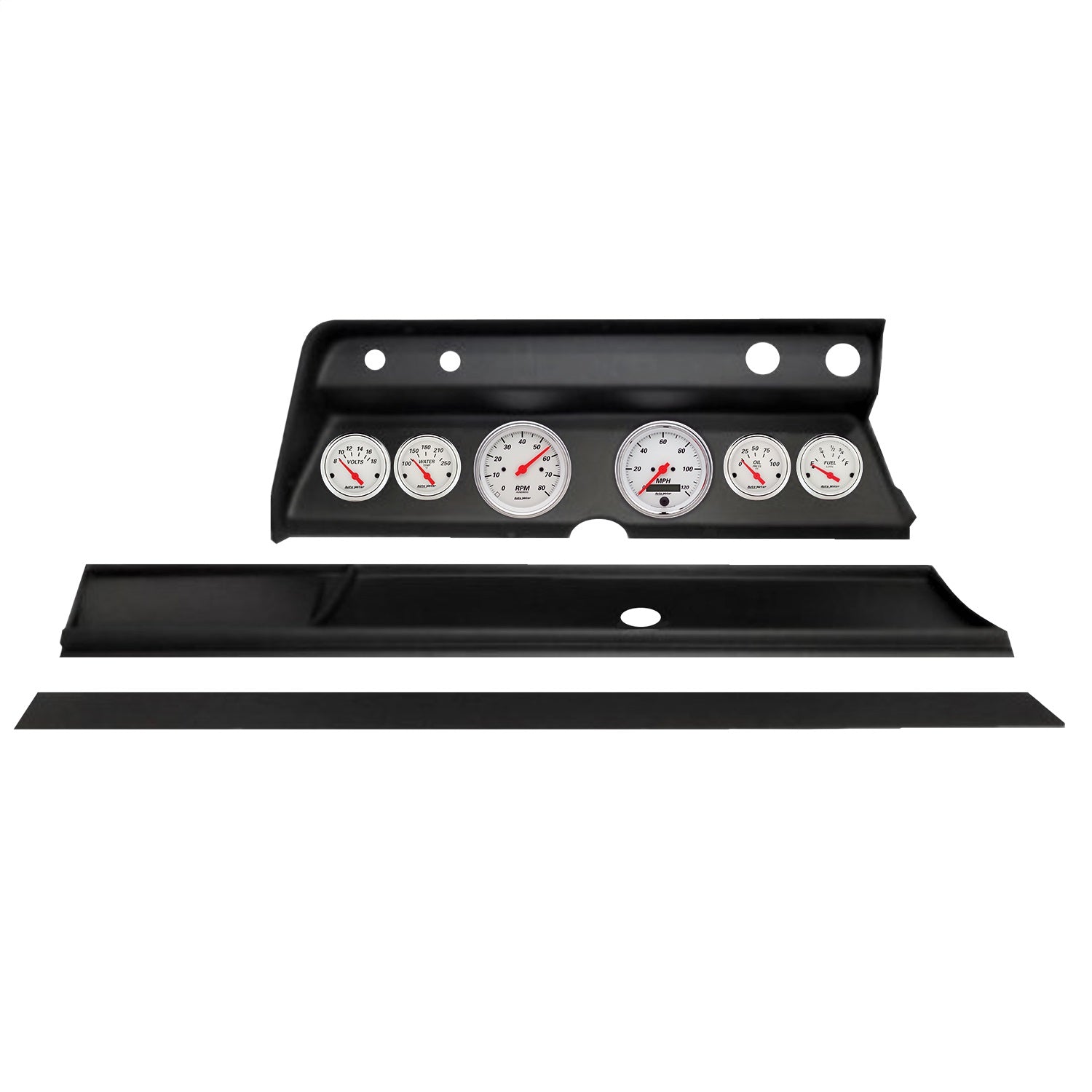 6 GAUGE DIRECT-FIT DASH KIT, CHEVY CHEVELLE 66, ARCTIC WHITE