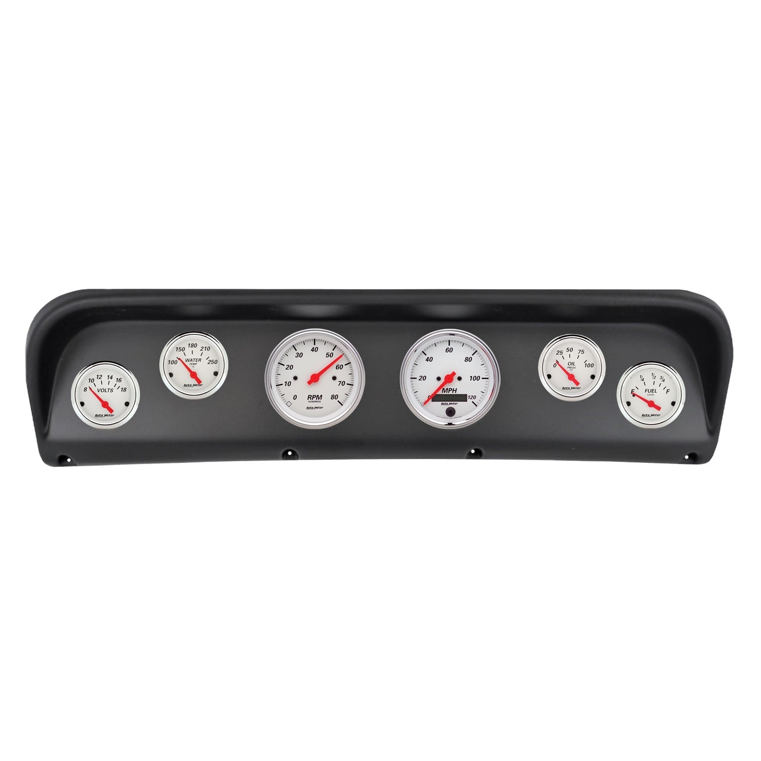 6 GAUGE DIRECT-FIT DASH KIT, FORD F100 67-72, ARCTIC WHITE