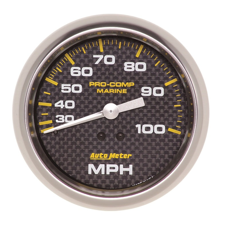 3-3/8" MECHANICAL SPEEDOMETER, 0-100 MPH, MARINE CARBON FIBER
