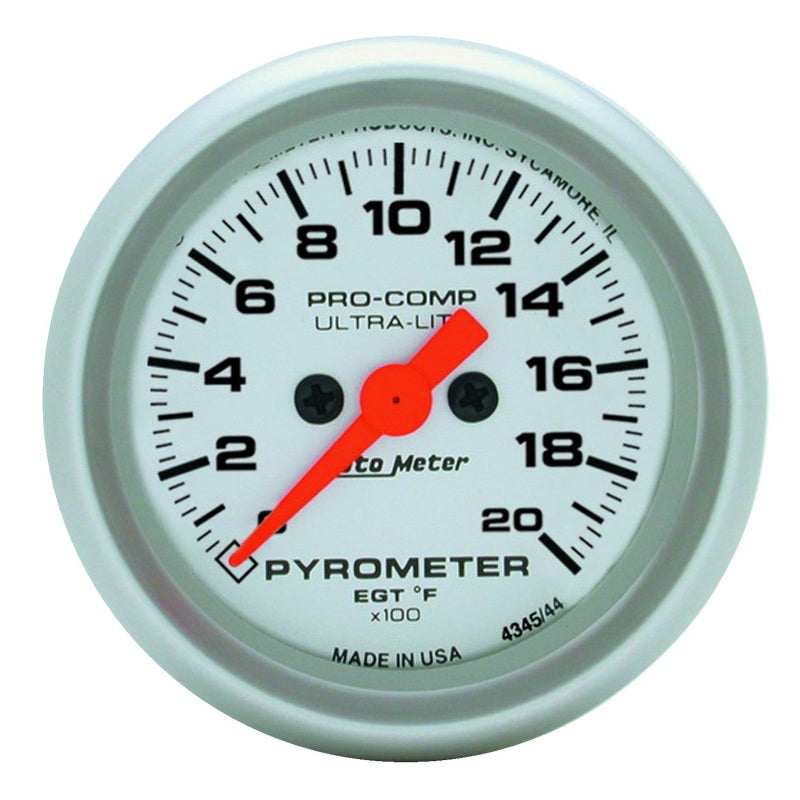 2-1/16" PYROMETER, 0-2000 °F, ULTRA-LITE