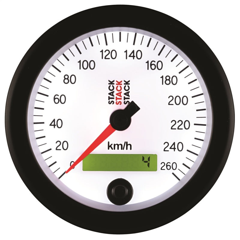 88MM SPEEDOMETER, 0-260 KM/H, STACK WHT