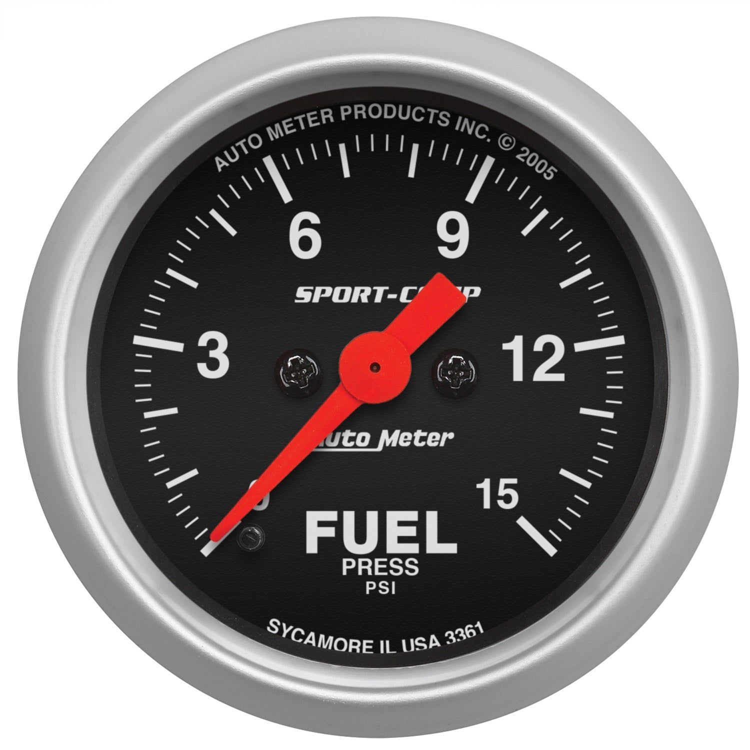 2-1/16" FUEL PRESSURE, 0-15 PSI, SPORT-COMP