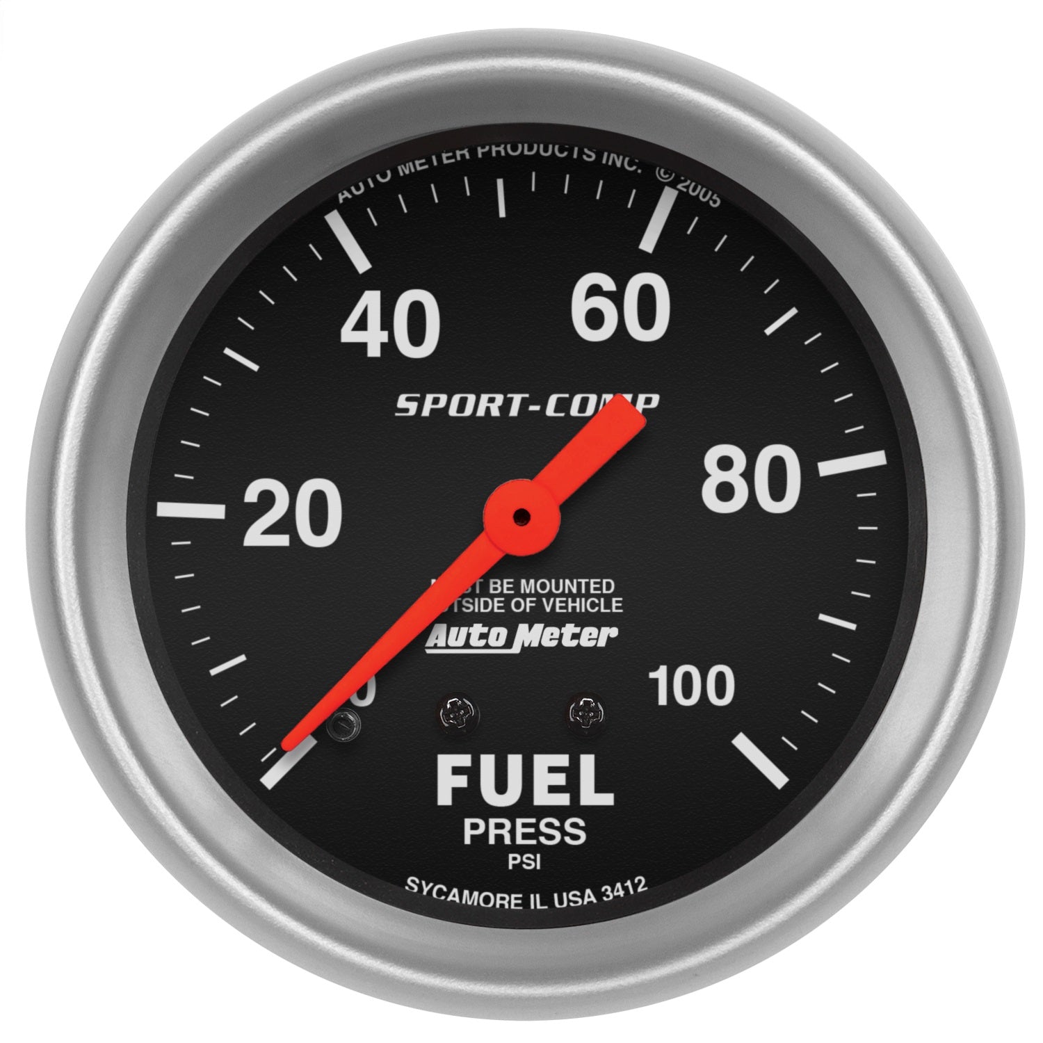2-5/8" FUEL PRESSURE, 0-100 PSI, SPORT-COMP