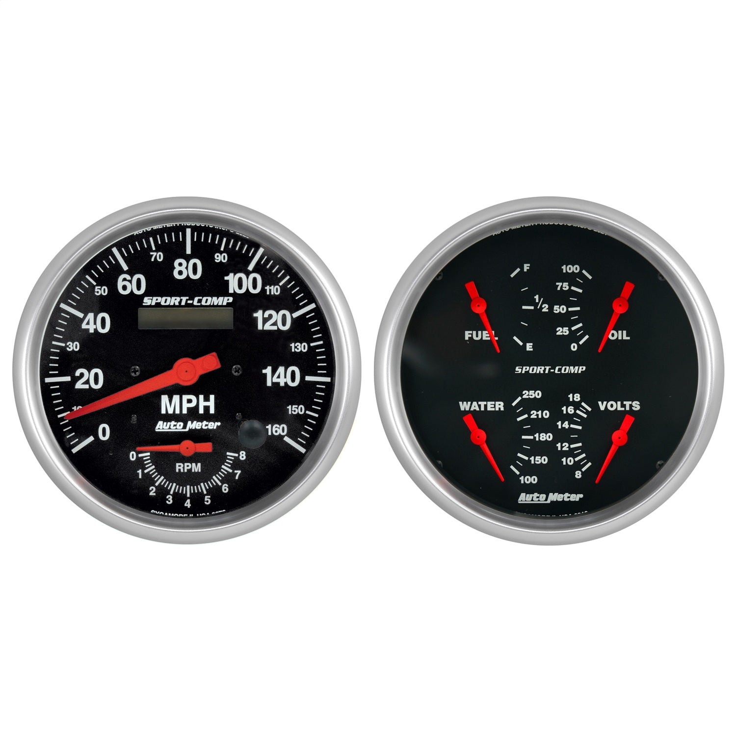 2 PC. GAUGE KIT, 5" QUAD & TACH/SPEEDO, 240-33 ?, SPORT-COMP