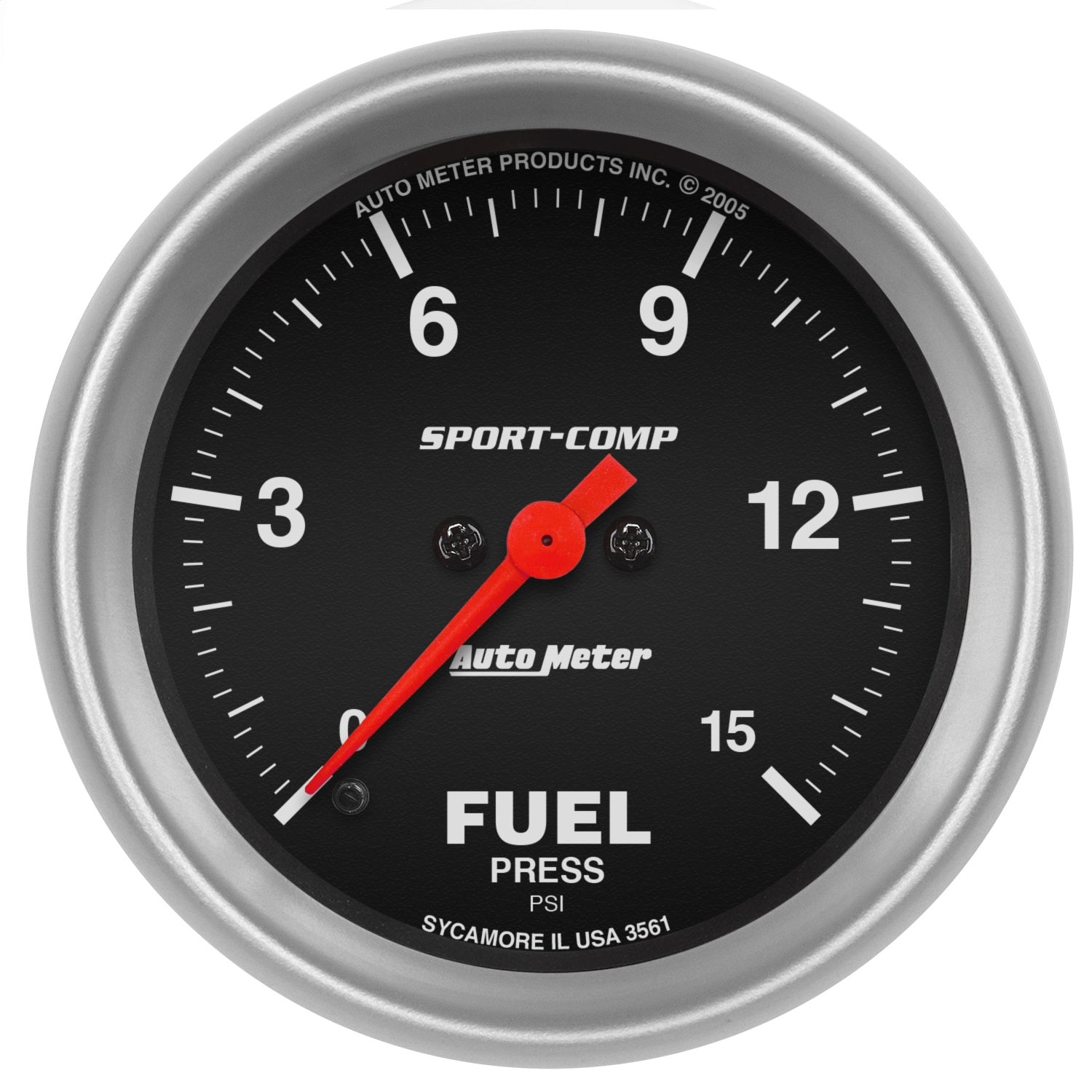 2-5/8" FUEL PRESSURE, 0-15 PSI, SPORT-COMP