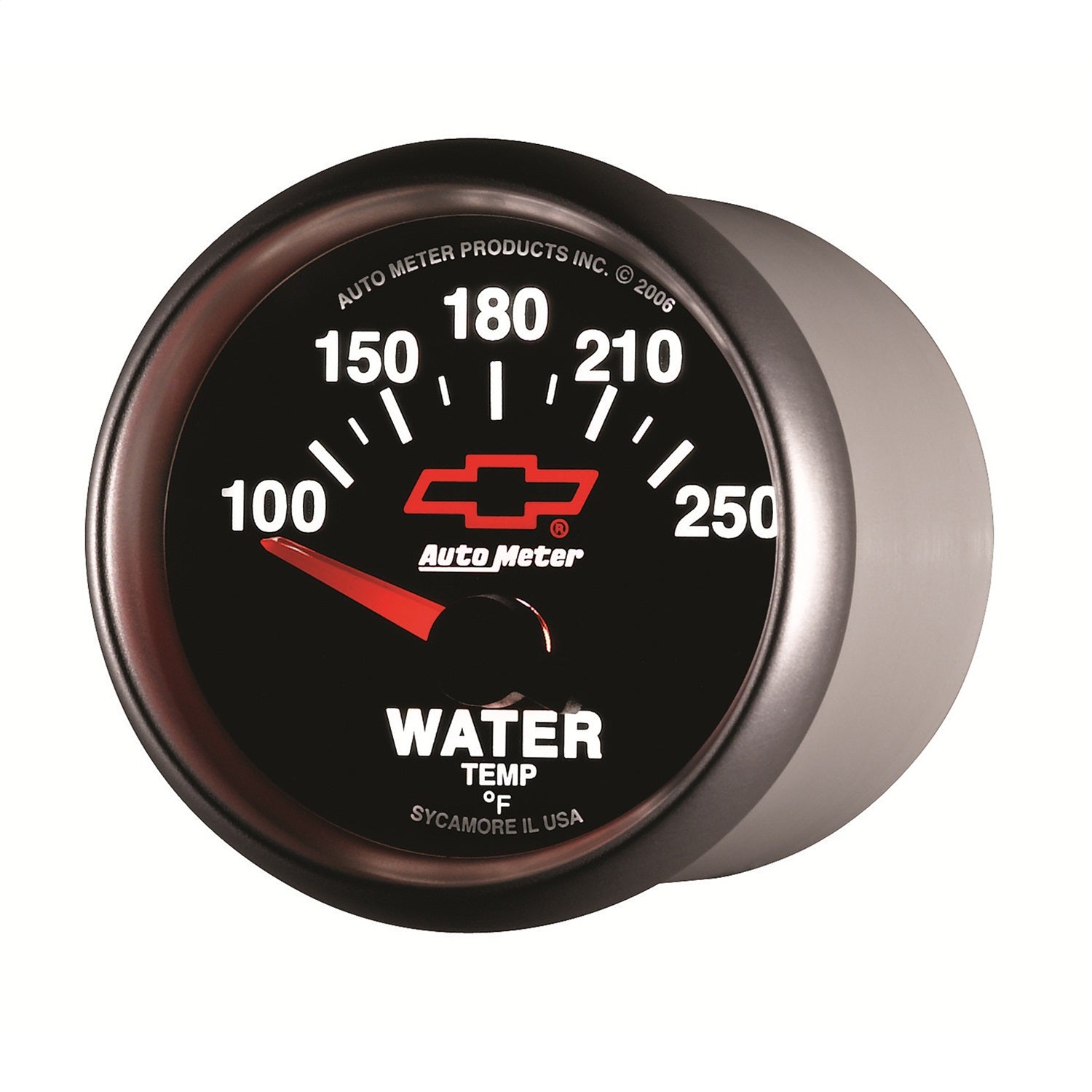 2-1/16" WATER TEMPERATURE, 100-250 °F, CHEVY RED BOWTIE, BLACK