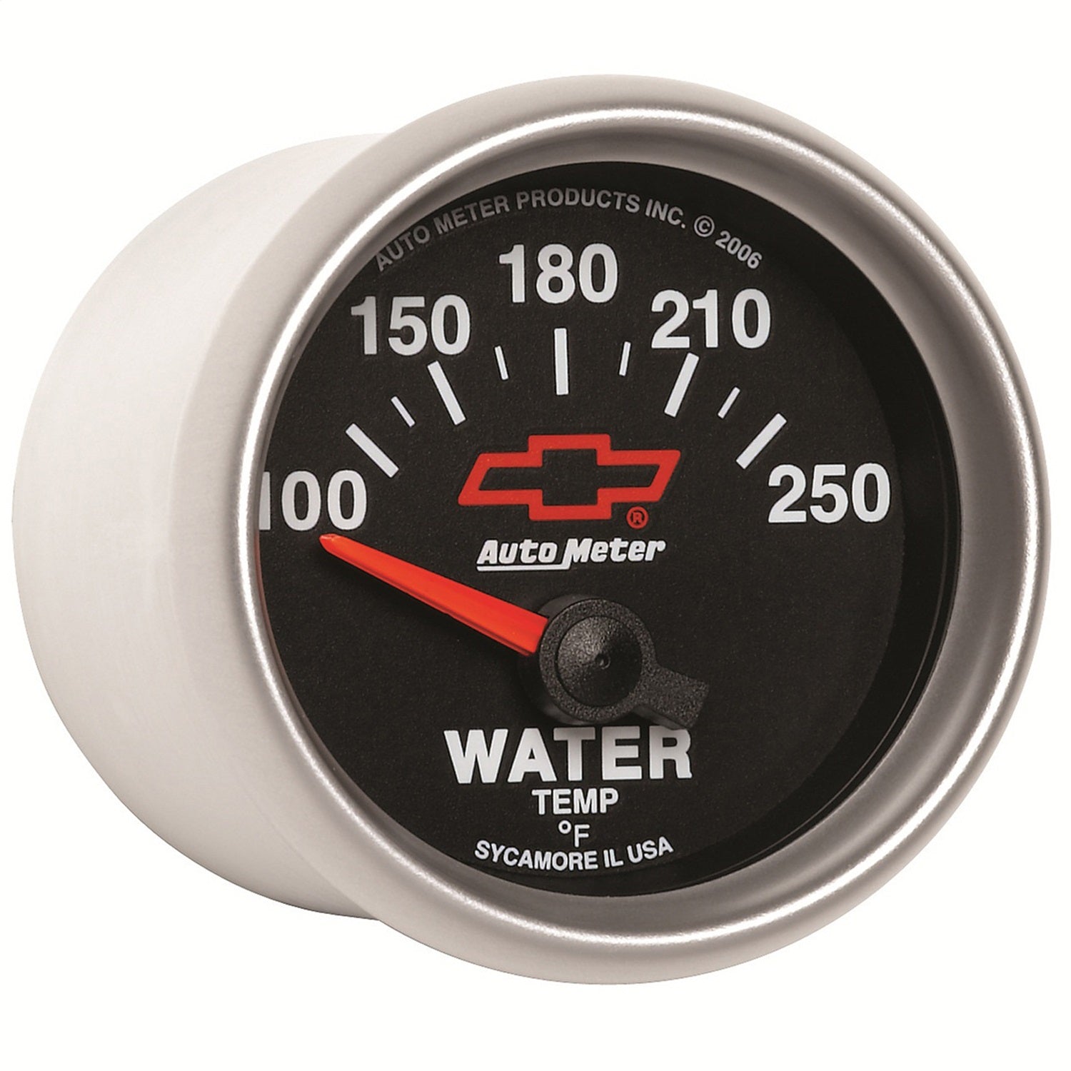 2-1/16" WATER TEMPERATURE, 100-250 °F, CHEVY RED BOWTIE, BLACK