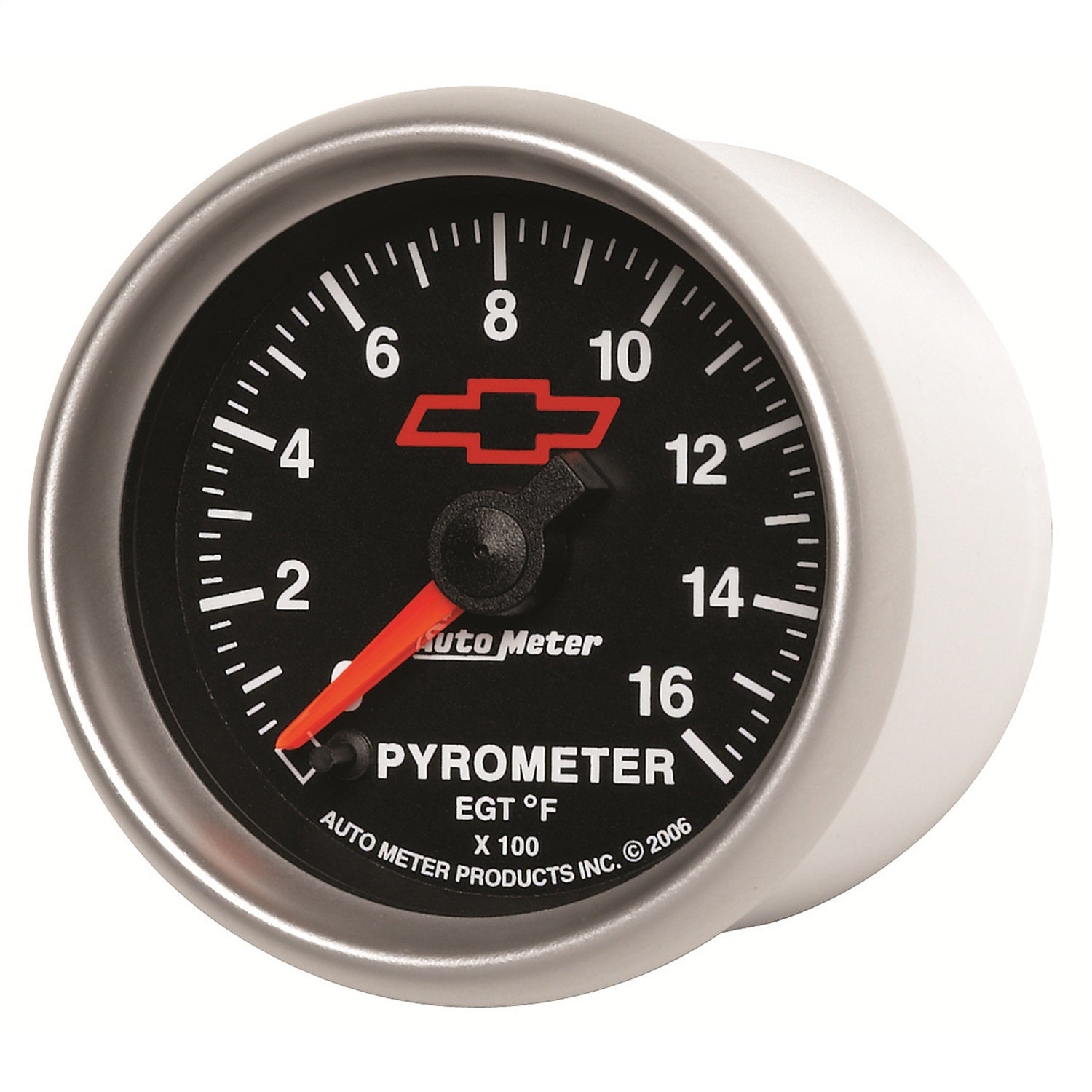 2-1/16" PYROMETER, 0-1600 °F, CHEVY RED BOWTIE, BLACK