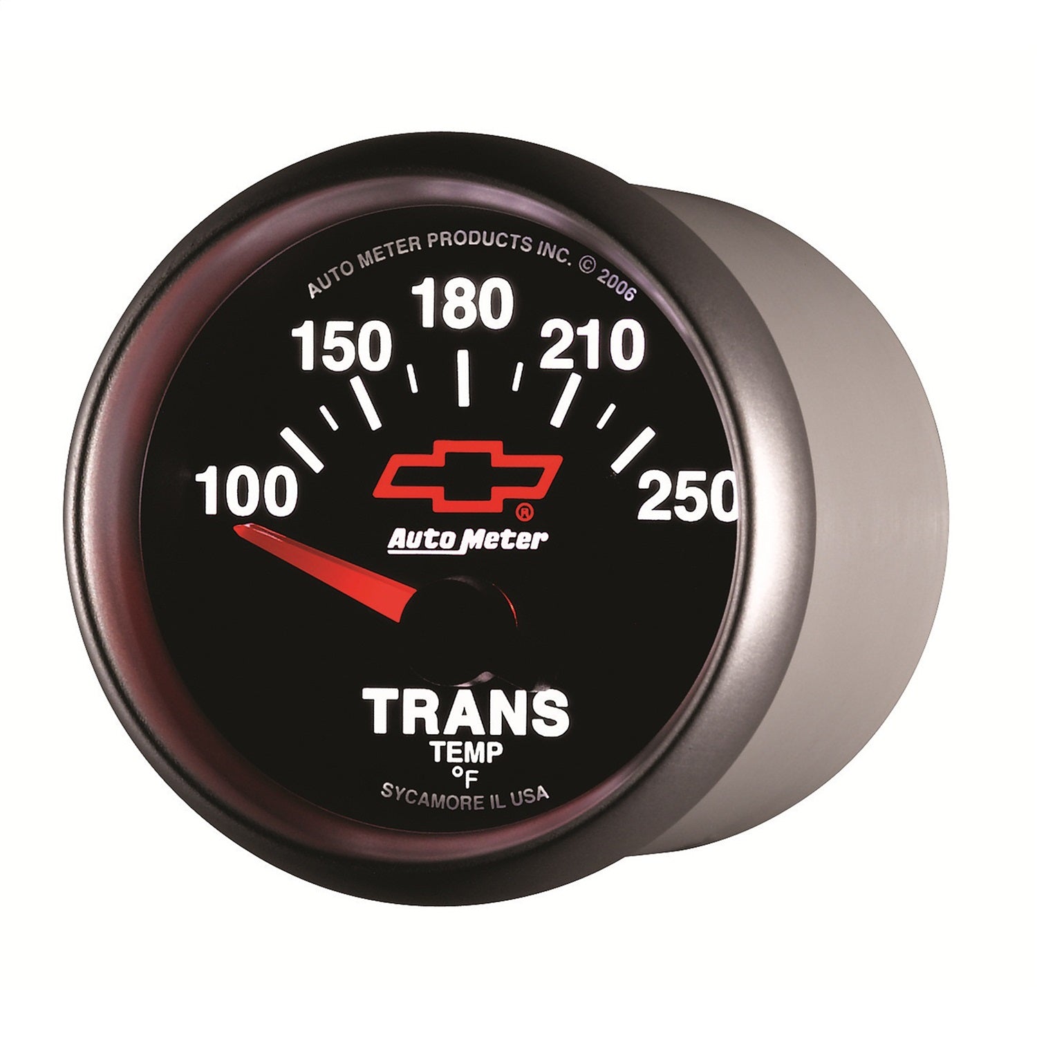 2-1/16" TRANSMISSION TEMPERATURE, 100-250 °F, CHEVY RED BOWTIE, BLACK