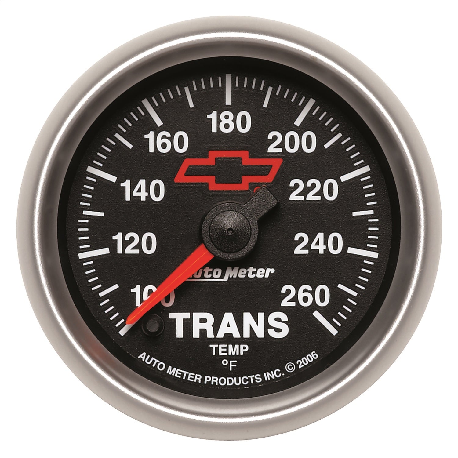 2-1/16" TRANSMISSION TEMPERATURE, 100-260 °F, CHEVY RED BOWTIE, BLACK
