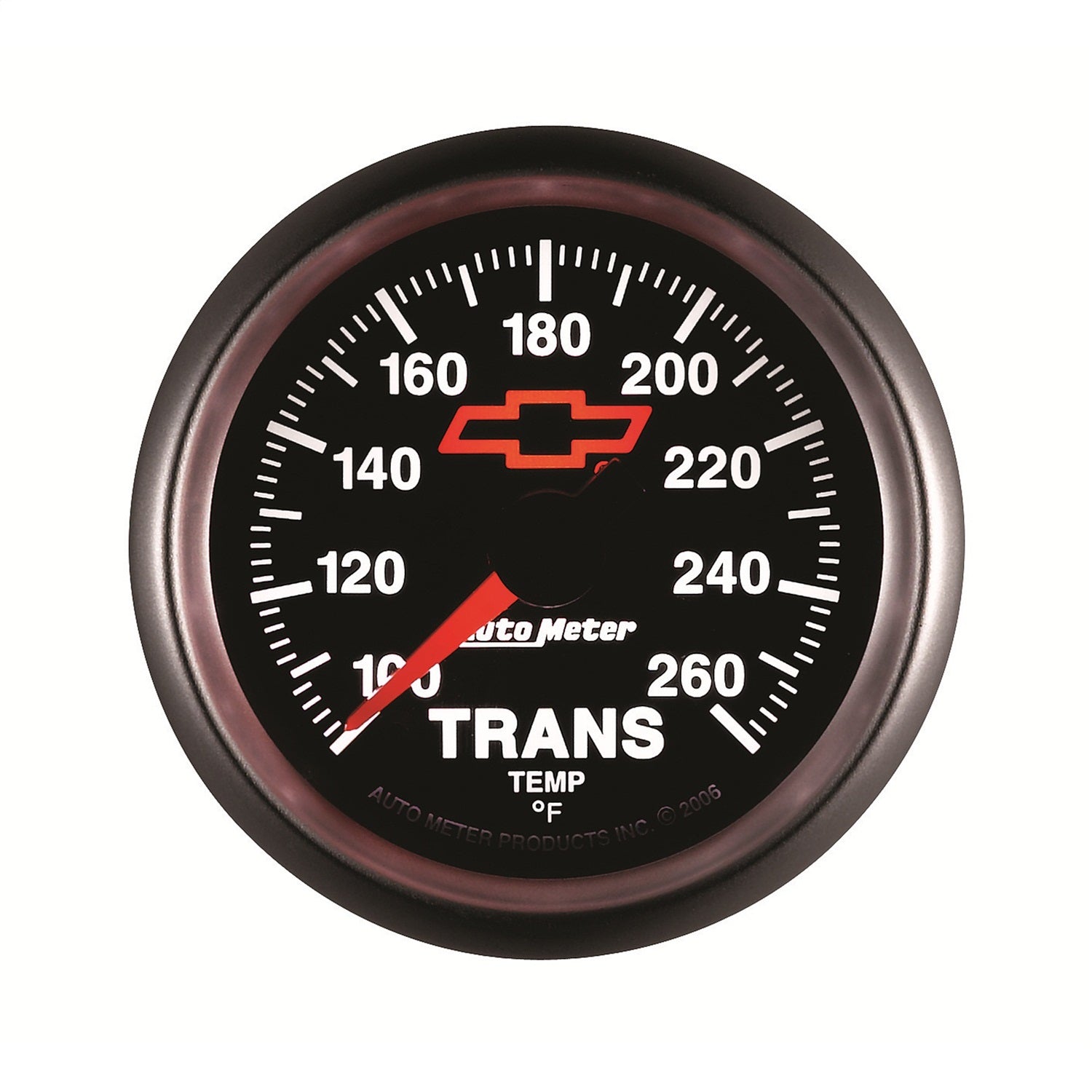 2-1/16" TRANSMISSION TEMPERATURE, 100-260 °F, CHEVY RED BOWTIE, BLACK