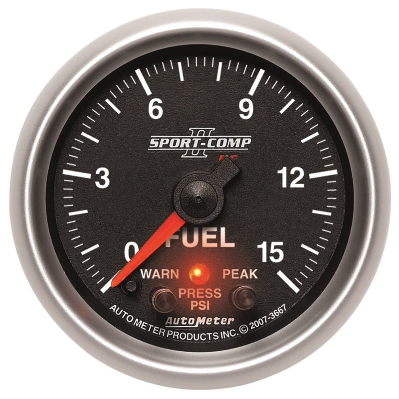2-1/16" FUEL PRESSURE, 0-15 PSI, SPORT-COMP II