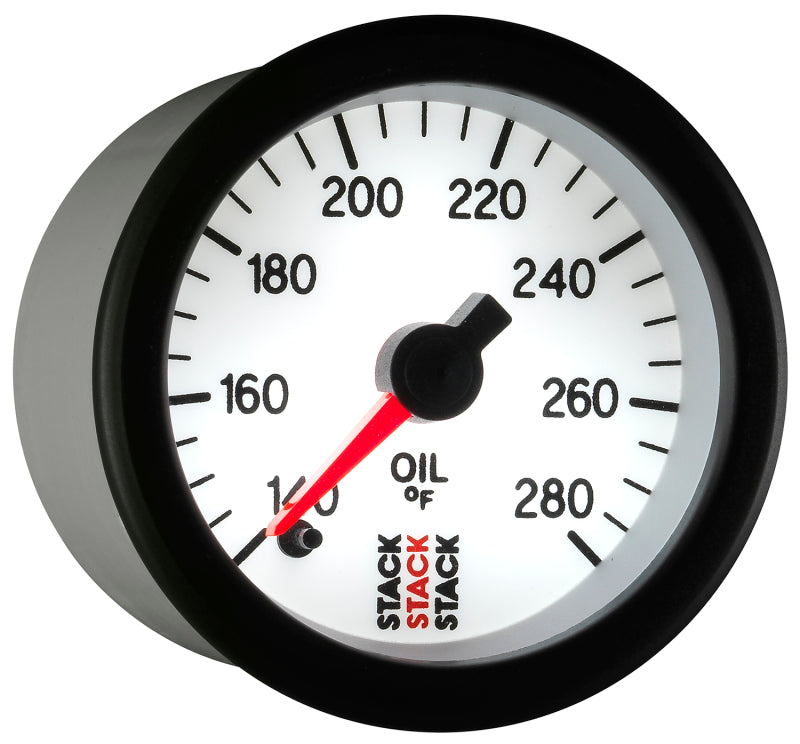 OIL TEMP, PRO STEPPER MOTOR, 52MM, WHT, 140-280 °F, 1/8" NPTF MALE