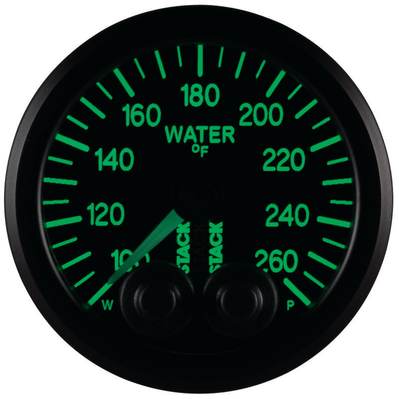 WATER TEMP, PRO-CONTROL, 52MM, BLK, 100-260 °F, 1/8" NPTF MALE