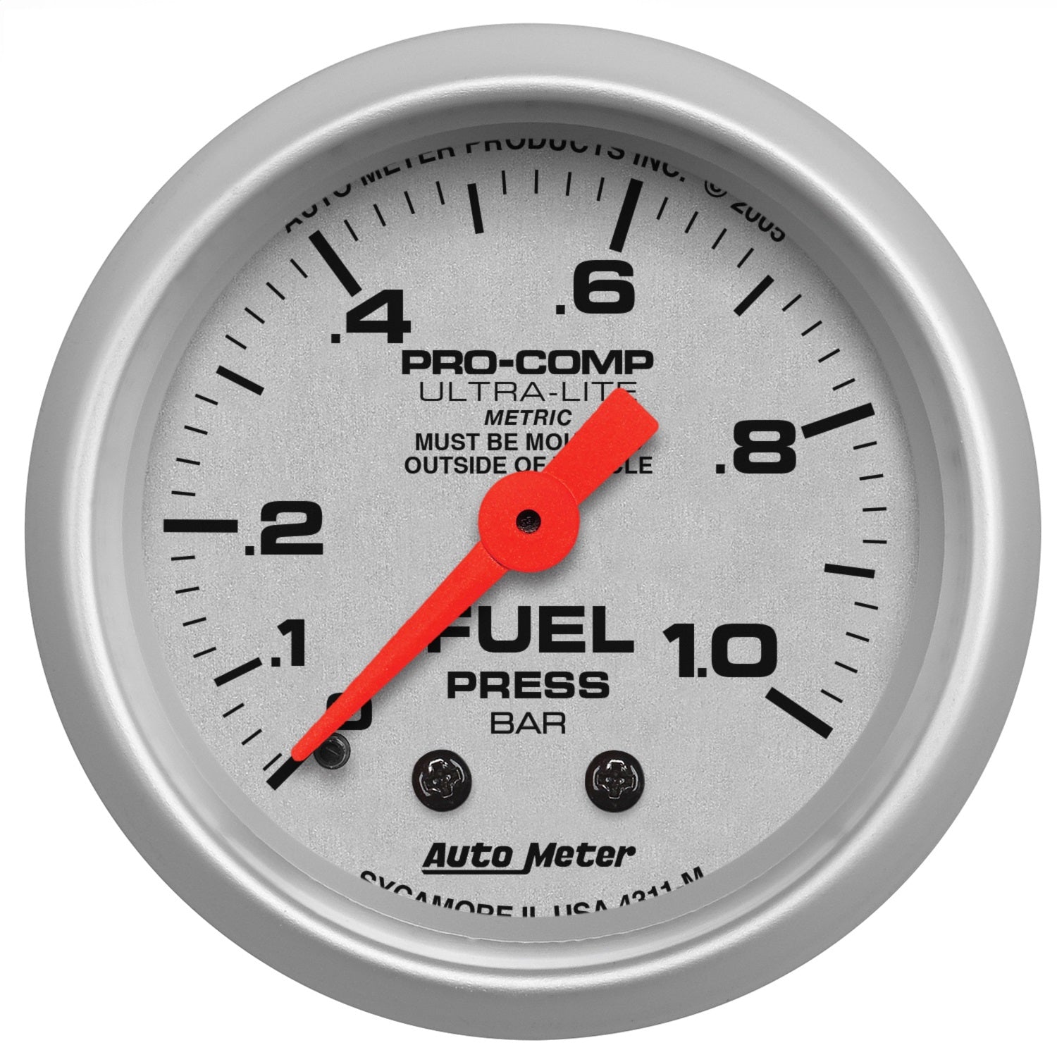2-1/16" FUEL PRESSURE, 0-1.0 BAR, ULTRA-LITE