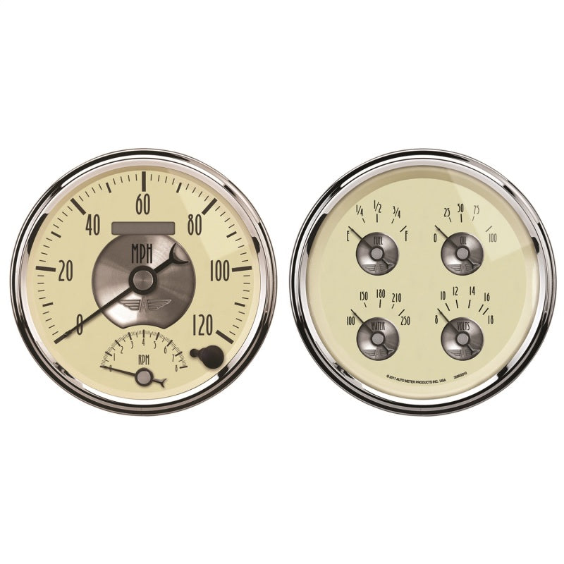 2 PC. GAUGE KIT, 5" QUAD & TACH/SPEEDO, 240-33 ?, PRESTIGE ANTQ. IVORY