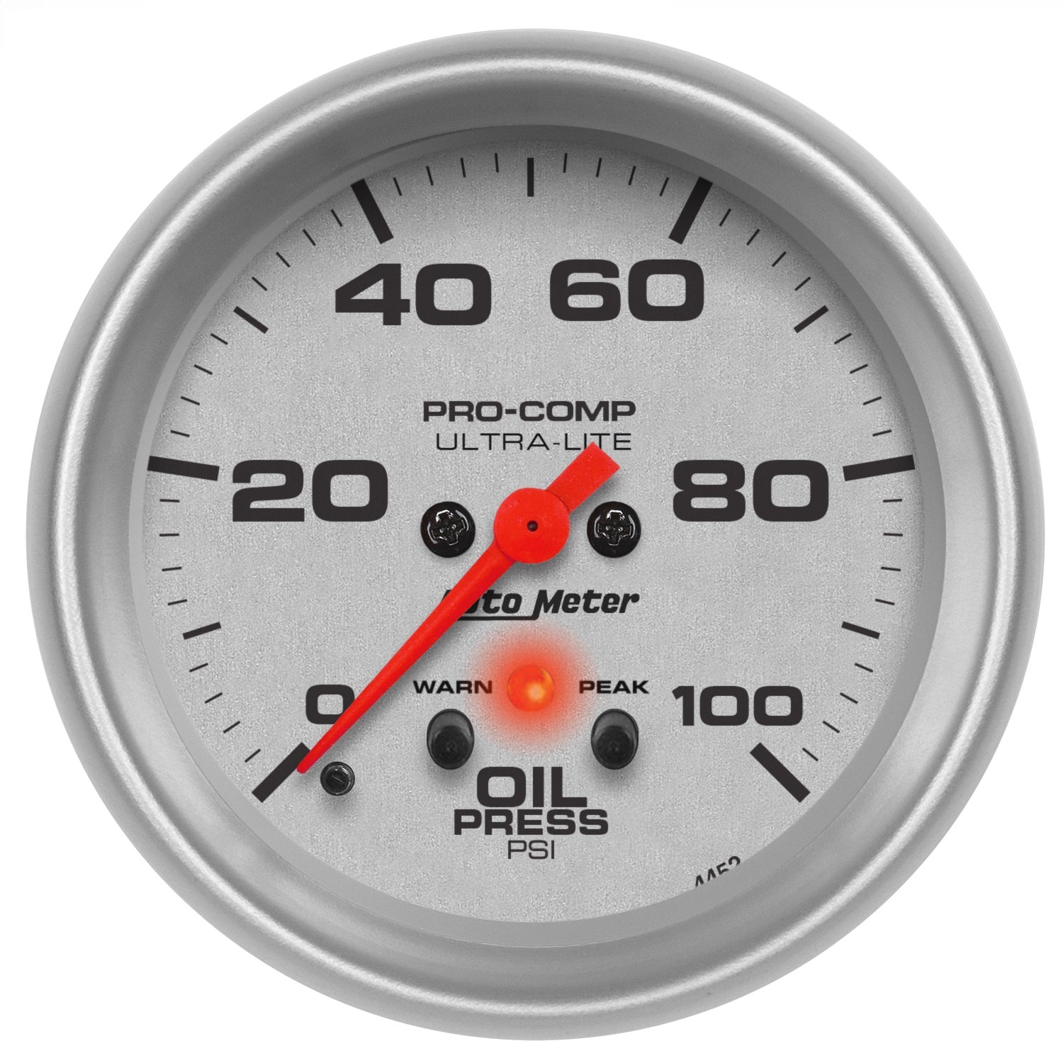 2-5/8" OIL PRESSURE, 0-100 PSI, ULTRA-LITE